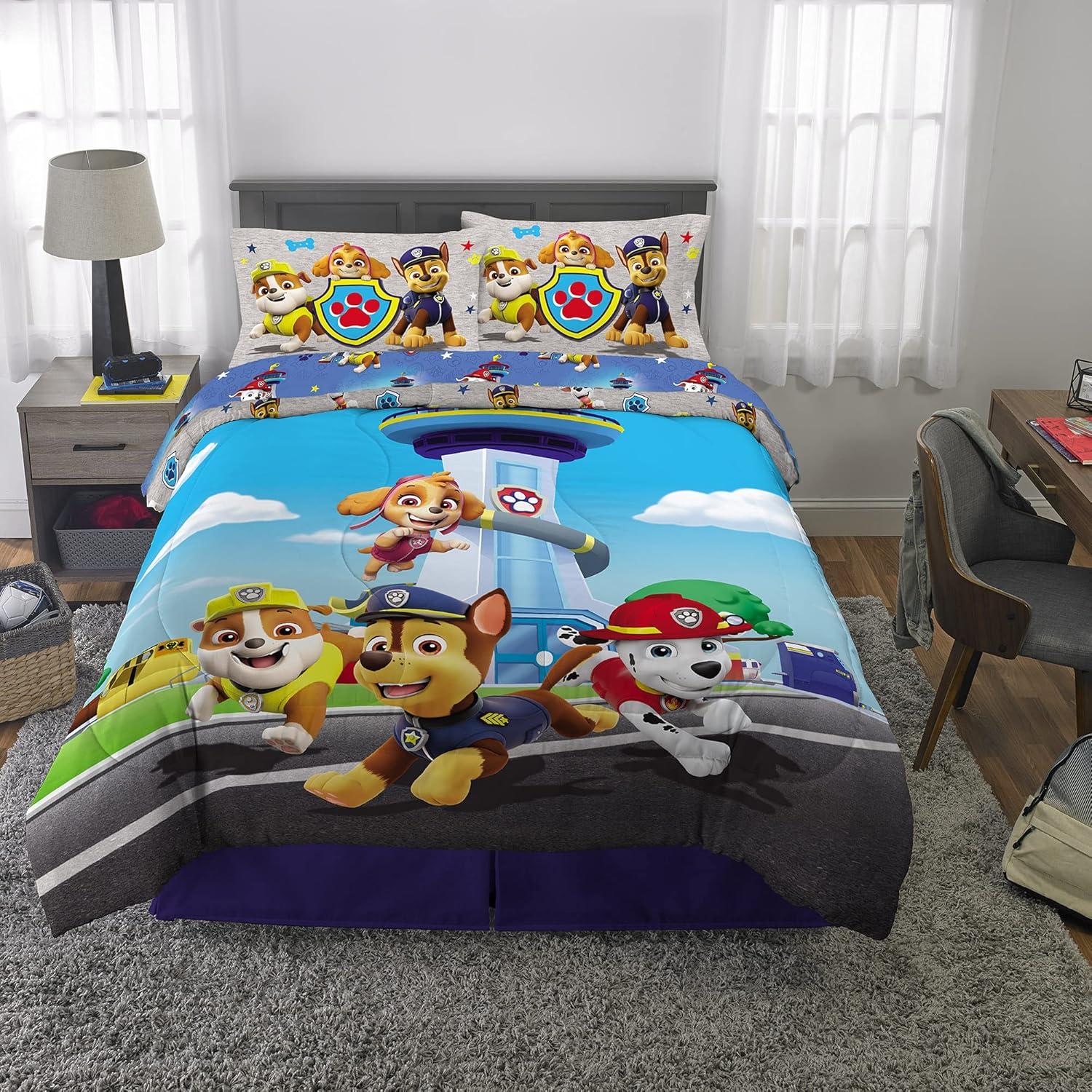 imageThomas amp Friends 4 Piece Toddler Bed Set Super Soft amp Cozy Reversible Microfiber Comforter and Sheets Officially Licensed Product by FrancoPaw Patrol