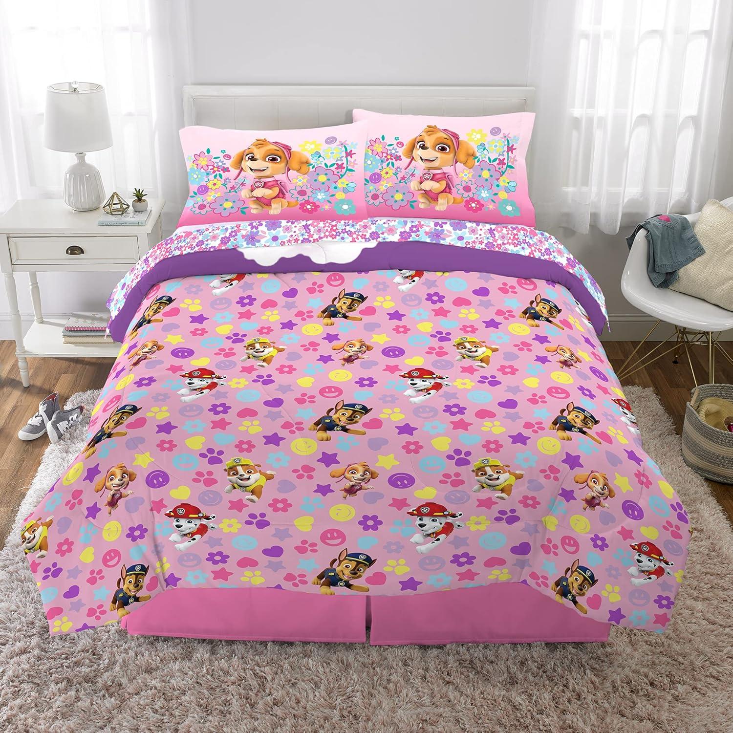 imageThomas amp Friends 4 Piece Toddler Bed Set Super Soft amp Cozy Reversible Microfiber Comforter and Sheets Officially Licensed Product by FrancoPaw Patrol Girls