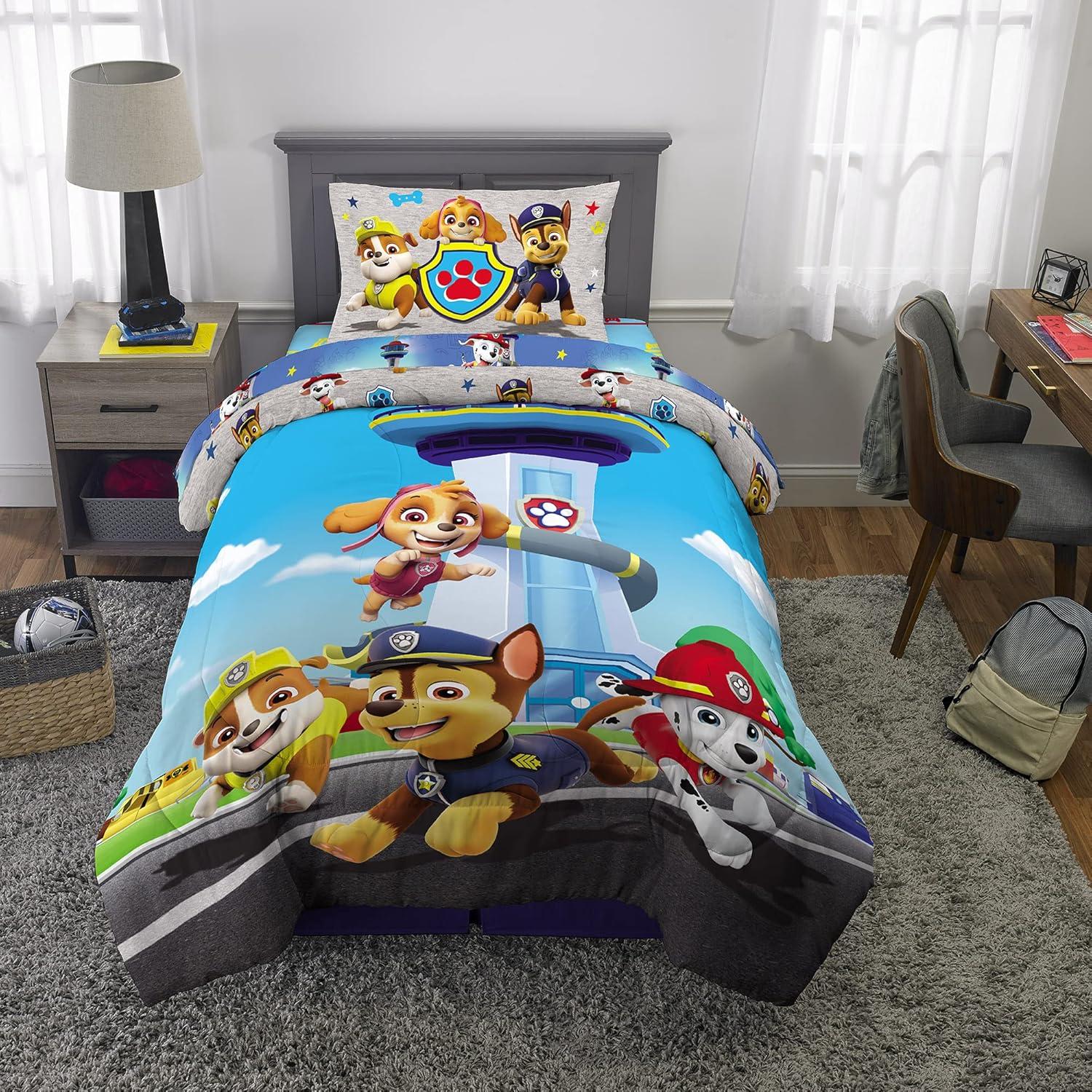 imageThomas amp Friends 4 Piece Toddler Bed Set Super Soft amp Cozy Reversible Microfiber Comforter and Sheets Officially Licensed Product by FrancoPaw Patrol