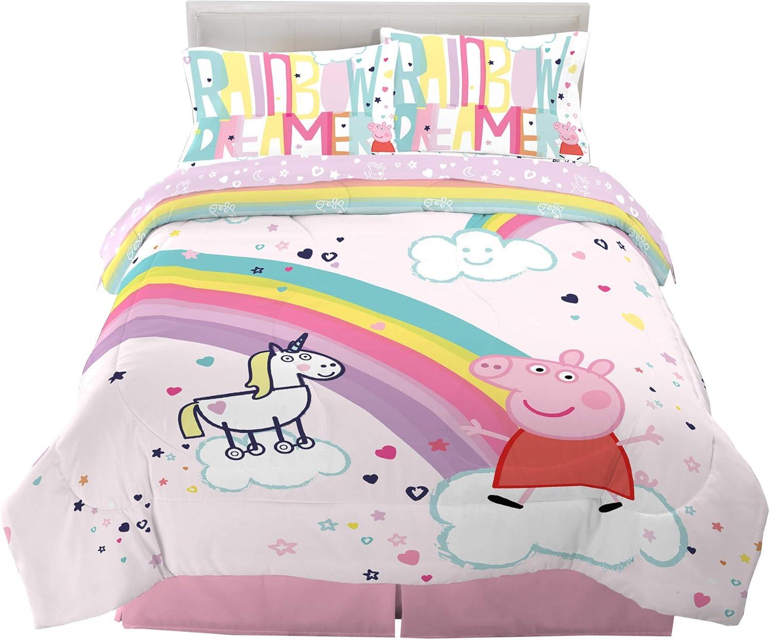 imageThomas amp Friends 4 Piece Toddler Bed Set Super Soft amp Cozy Reversible Microfiber Comforter and Sheets Officially Licensed Product by FrancoPeppa Pig