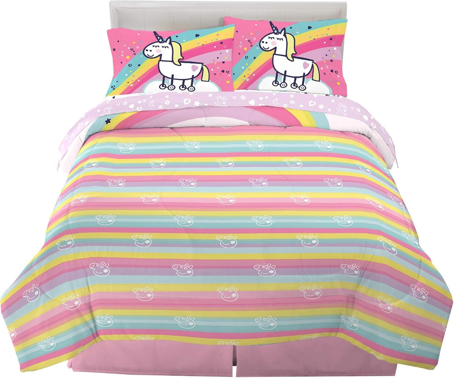 imageThomas amp Friends 4 Piece Toddler Bed Set Super Soft amp Cozy Reversible Microfiber Comforter and Sheets Officially Licensed Product by FrancoPeppa Pig