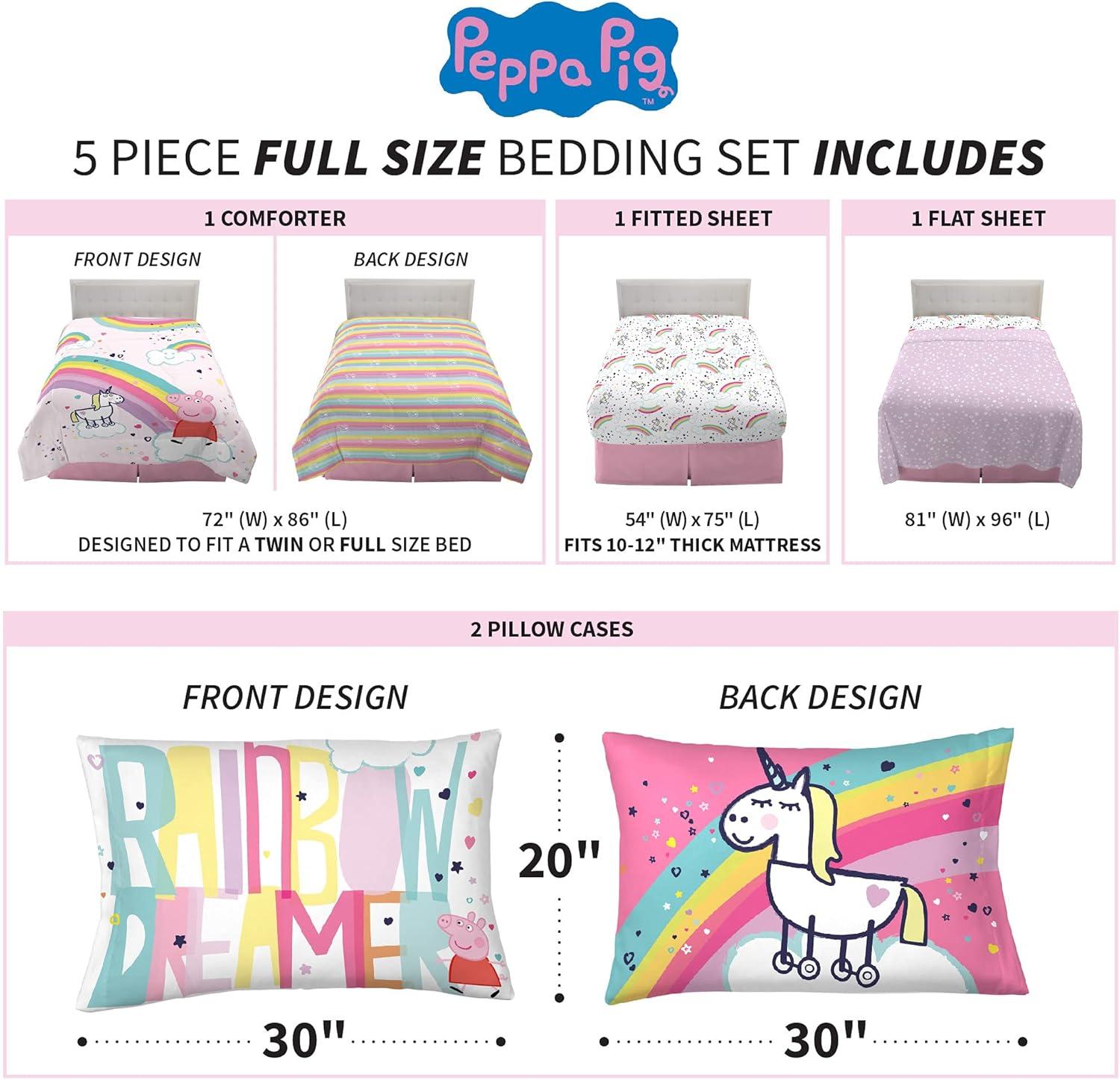 imageThomas amp Friends 4 Piece Toddler Bed Set Super Soft amp Cozy Reversible Microfiber Comforter and Sheets Officially Licensed Product by FrancoPeppa Pig