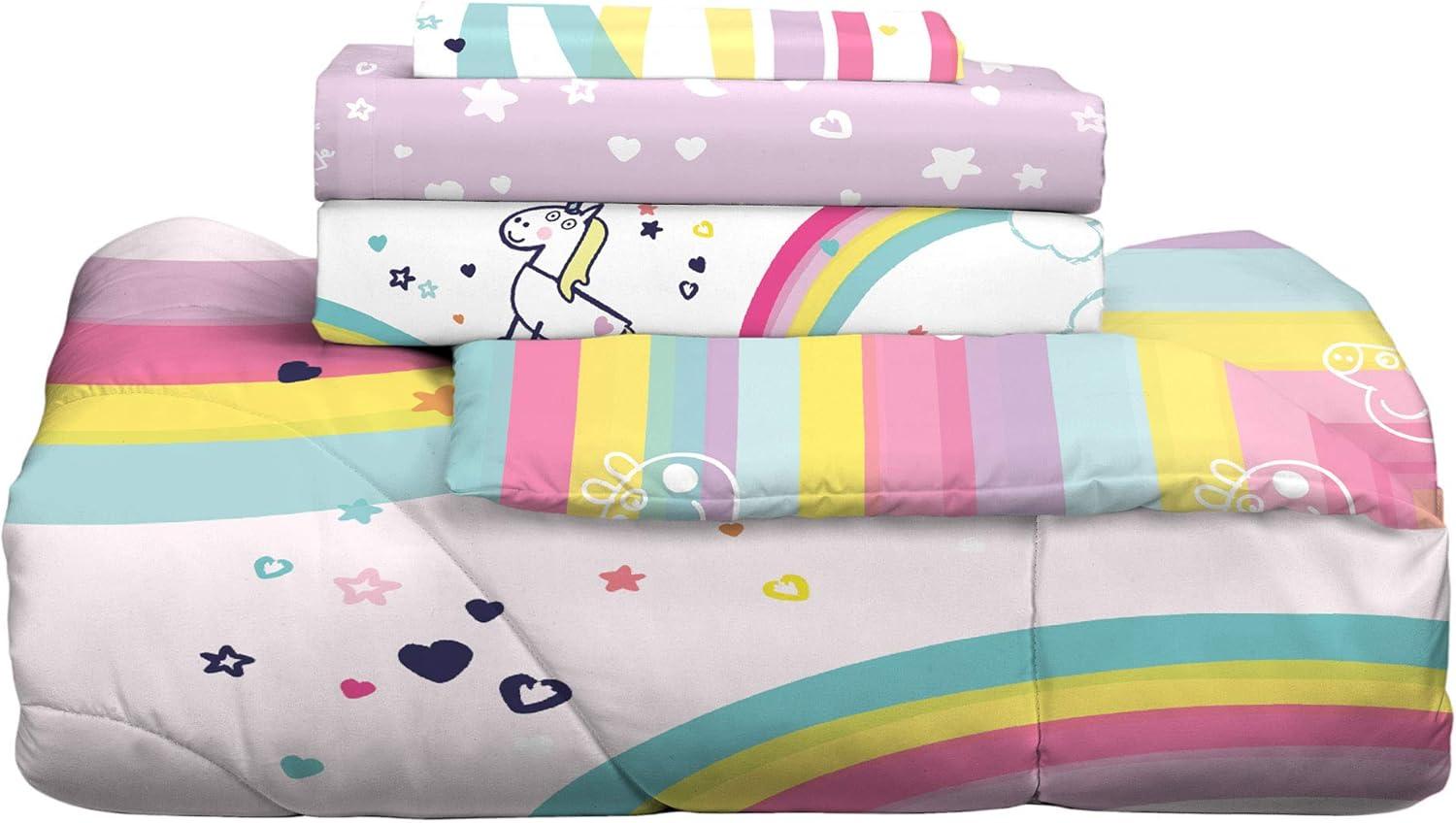imageThomas amp Friends 4 Piece Toddler Bed Set Super Soft amp Cozy Reversible Microfiber Comforter and Sheets Officially Licensed Product by FrancoPeppa Pig