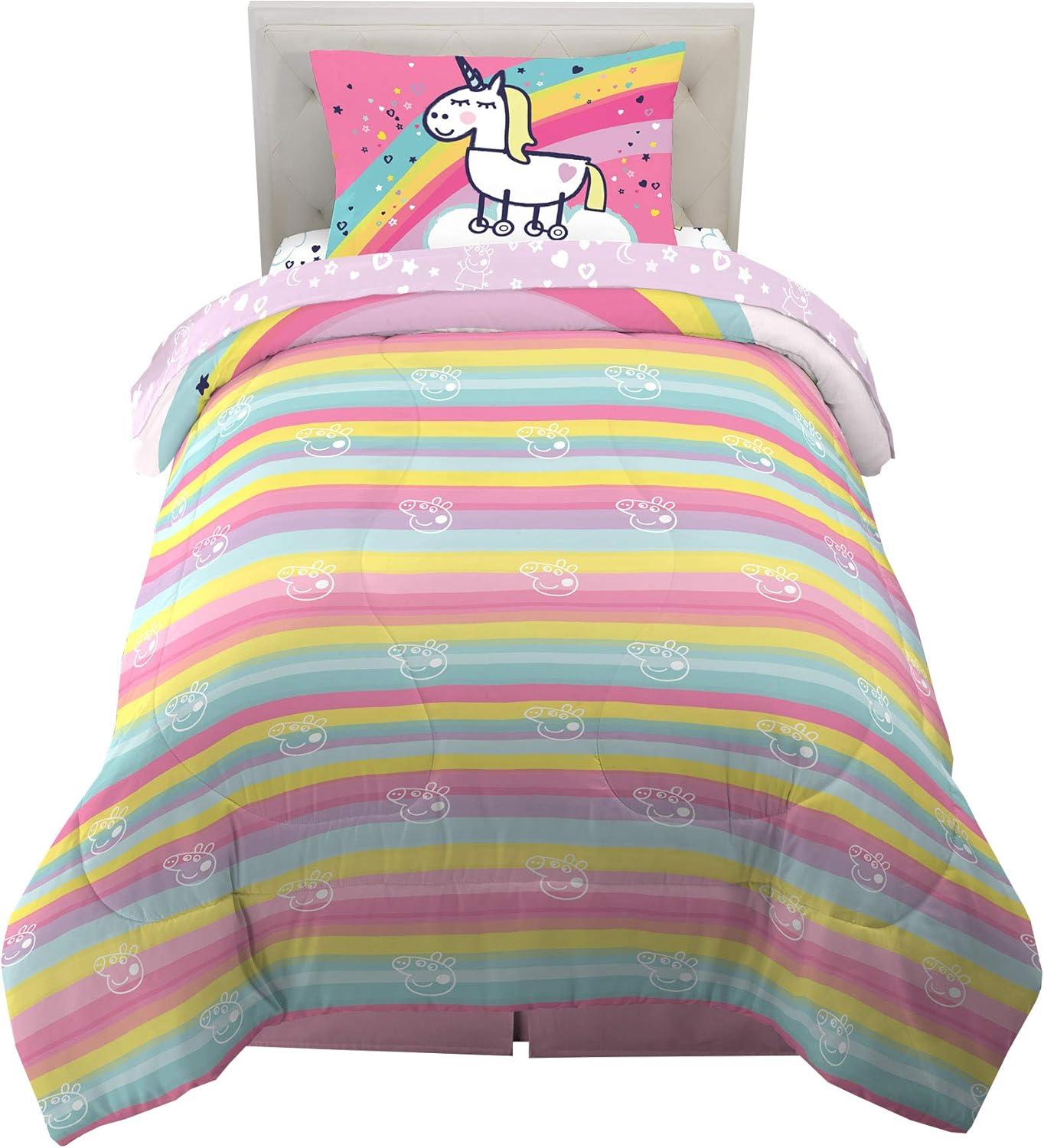 imageThomas amp Friends 4 Piece Toddler Bed Set Super Soft amp Cozy Reversible Microfiber Comforter and Sheets Officially Licensed Product by FrancoPeppa Pig