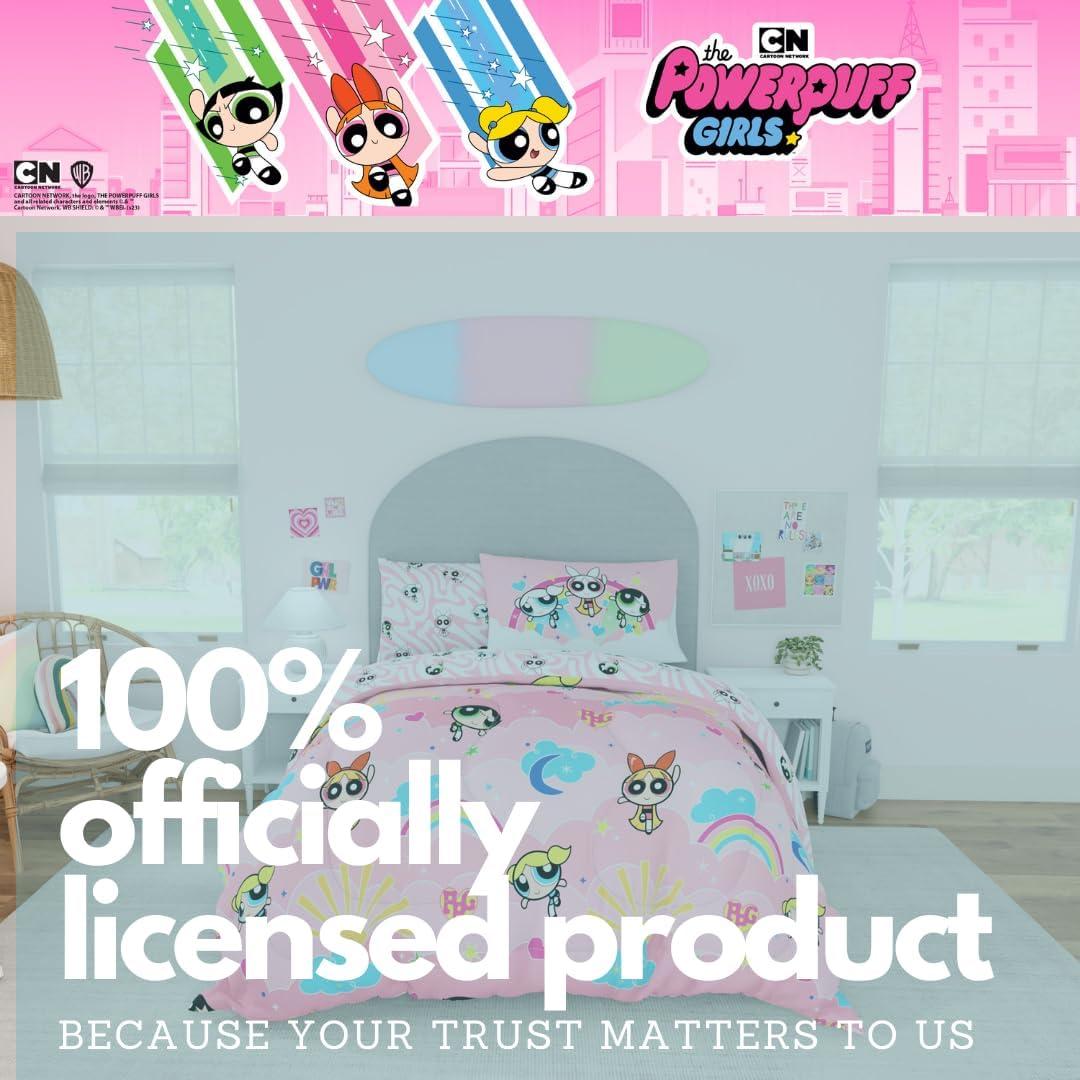 imageThomas amp Friends 4 Piece Toddler Bed Set Super Soft amp Cozy Reversible Microfiber Comforter and Sheets Officially Licensed Product by FrancoPink Powerpuff Girls