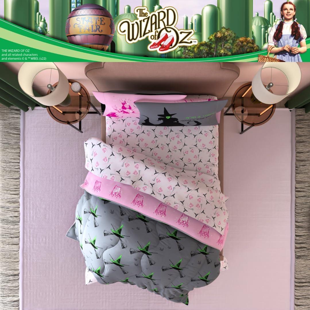 imageThomas amp Friends 4 Piece Toddler Bed Set Super Soft amp Cozy Reversible Microfiber Comforter and Sheets Officially Licensed Product by FrancoPink Green the Wizard of Oz