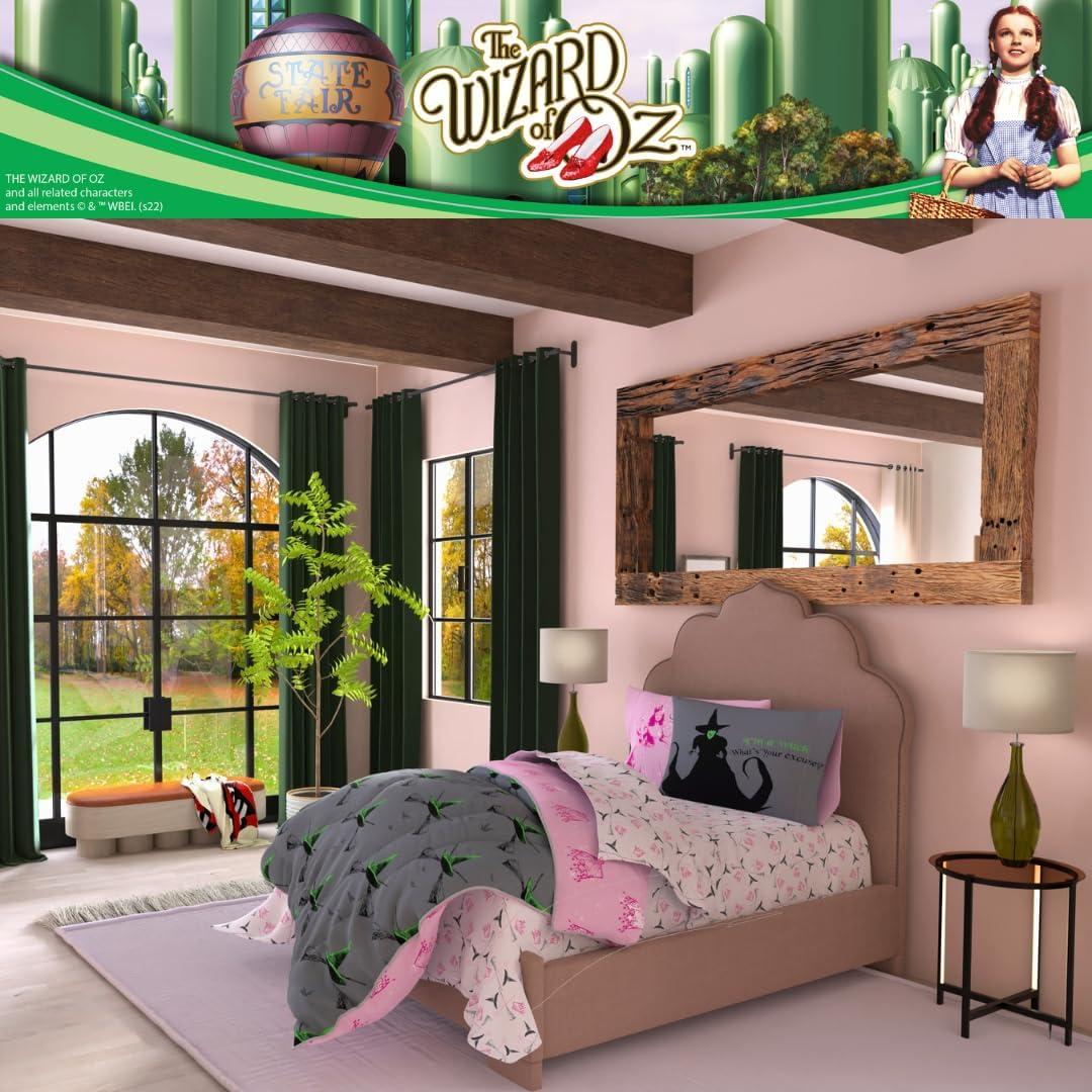 imageThomas amp Friends 4 Piece Toddler Bed Set Super Soft amp Cozy Reversible Microfiber Comforter and Sheets Officially Licensed Product by FrancoPink Green the Wizard of Oz