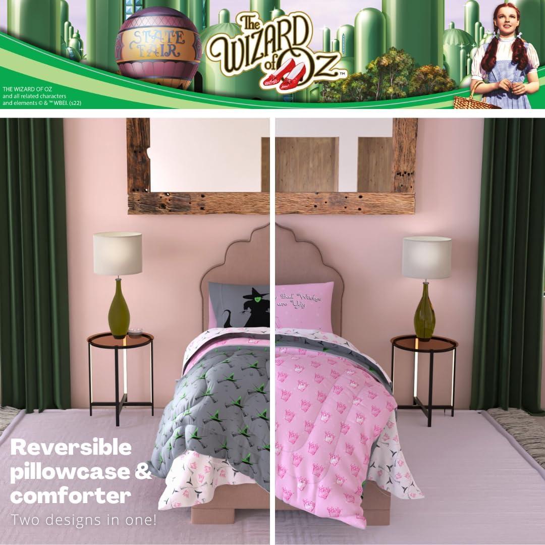 imageThomas amp Friends 4 Piece Toddler Bed Set Super Soft amp Cozy Reversible Microfiber Comforter and Sheets Officially Licensed Product by FrancoPink Green the Wizard of Oz
