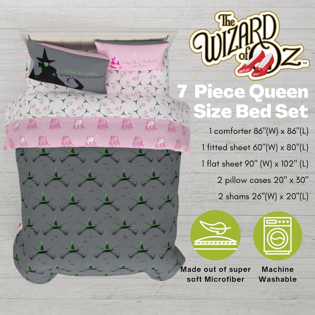 imageThomas amp Friends 4 Piece Toddler Bed Set Super Soft amp Cozy Reversible Microfiber Comforter and Sheets Officially Licensed Product by FrancoPink Green the Wizard of Oz
