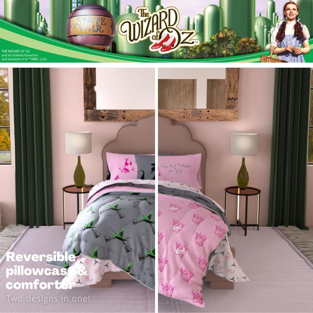 imageThomas amp Friends 4 Piece Toddler Bed Set Super Soft amp Cozy Reversible Microfiber Comforter and Sheets Officially Licensed Product by FrancoPink Green the Wizard of Oz