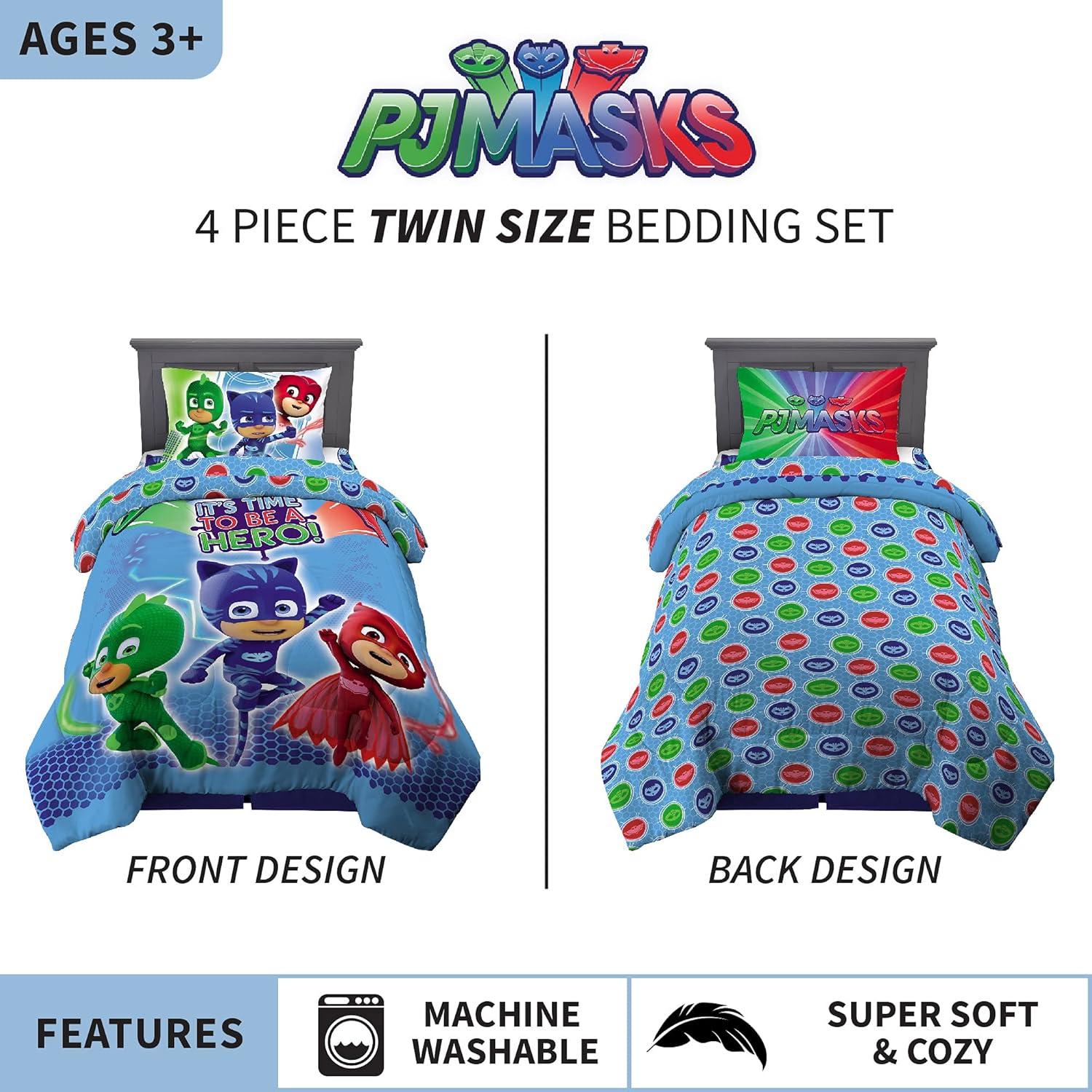 imageThomas amp Friends 4 Piece Toddler Bed Set Super Soft amp Cozy Reversible Microfiber Comforter and Sheets Officially Licensed Product by FrancoPj Masks