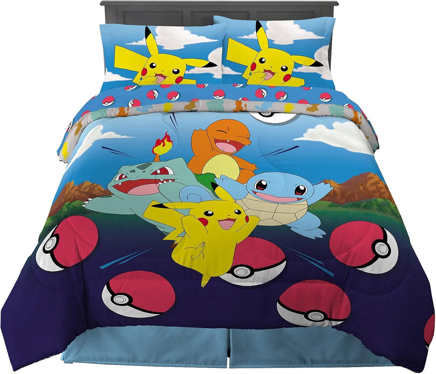 imageThomas amp Friends 4 Piece Toddler Bed Set Super Soft amp Cozy Reversible Microfiber Comforter and Sheets Officially Licensed Product by FrancoPokemon