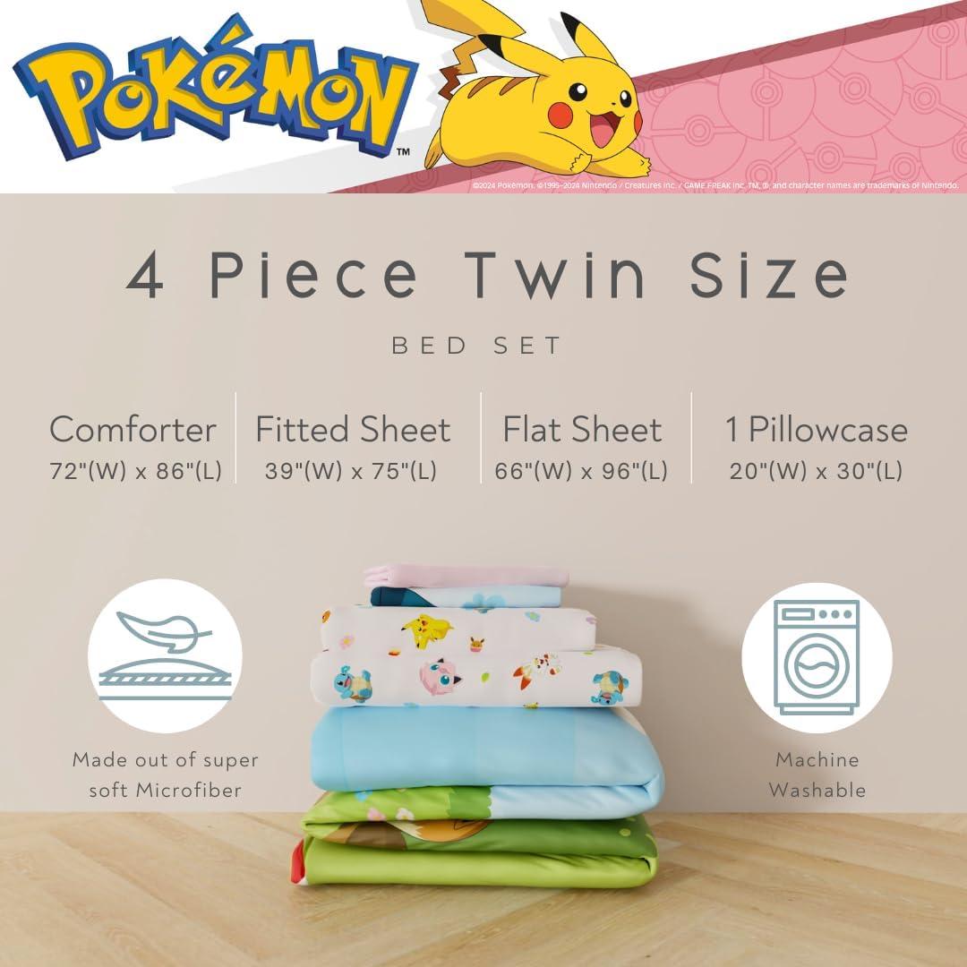 imageThomas amp Friends 4 Piece Toddler Bed Set Super Soft amp Cozy Reversible Microfiber Comforter and Sheets Officially Licensed Product by FrancoPokemon Snorlax