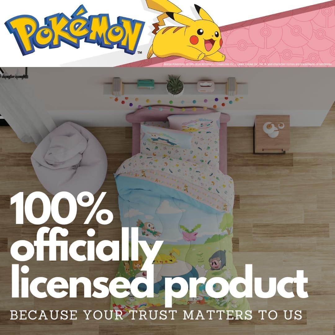 imageThomas amp Friends 4 Piece Toddler Bed Set Super Soft amp Cozy Reversible Microfiber Comforter and Sheets Officially Licensed Product by FrancoPokemon Snorlax