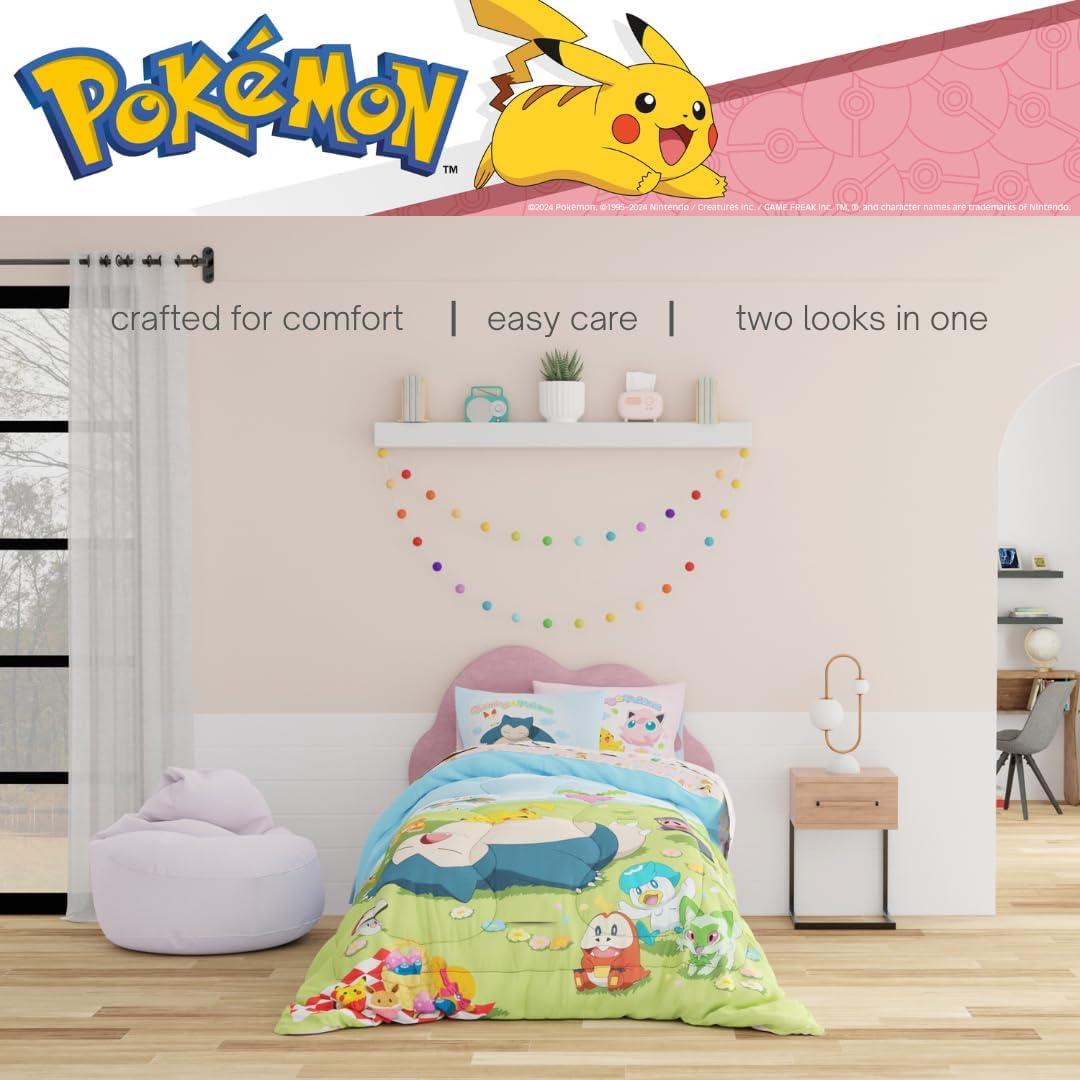 imageThomas amp Friends 4 Piece Toddler Bed Set Super Soft amp Cozy Reversible Microfiber Comforter and Sheets Officially Licensed Product by FrancoPokemon Snorlax