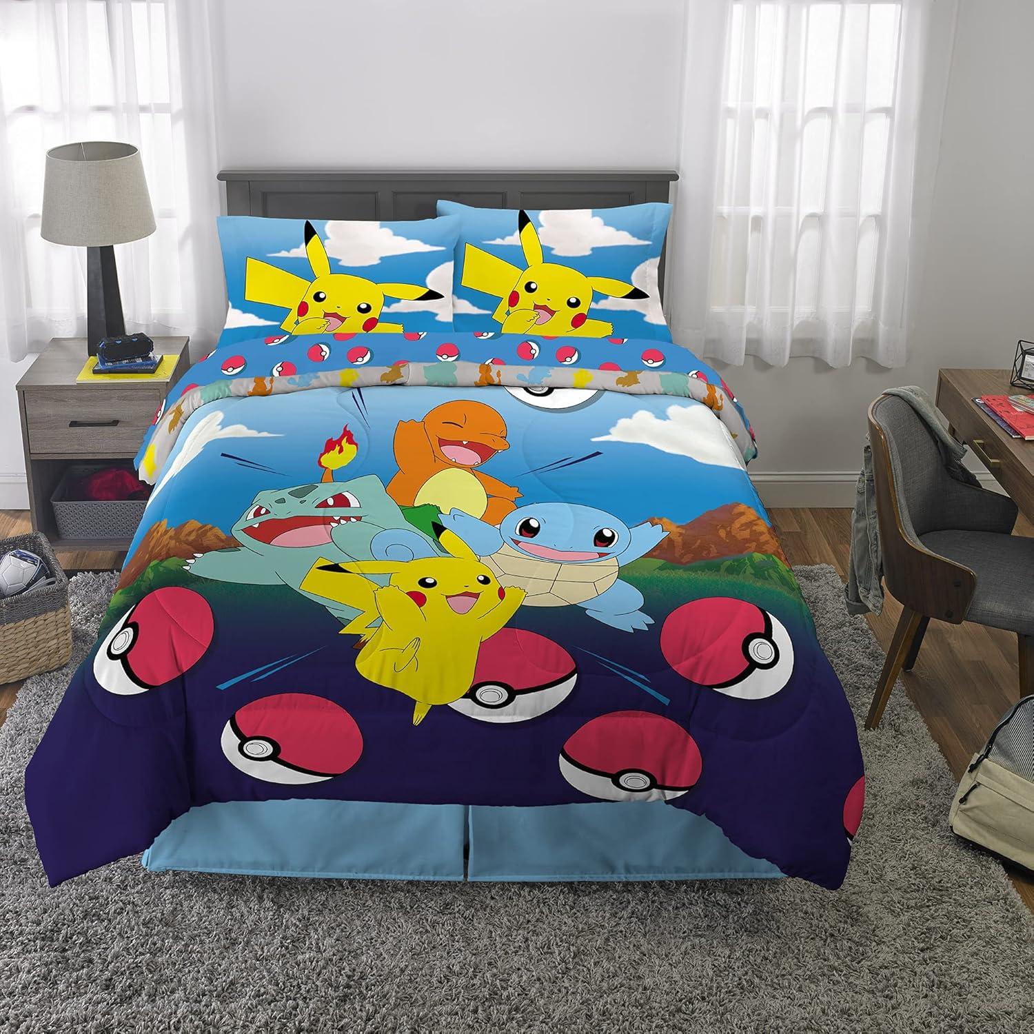 imageThomas amp Friends 4 Piece Toddler Bed Set Super Soft amp Cozy Reversible Microfiber Comforter and Sheets Officially Licensed Product by FrancoPokemon