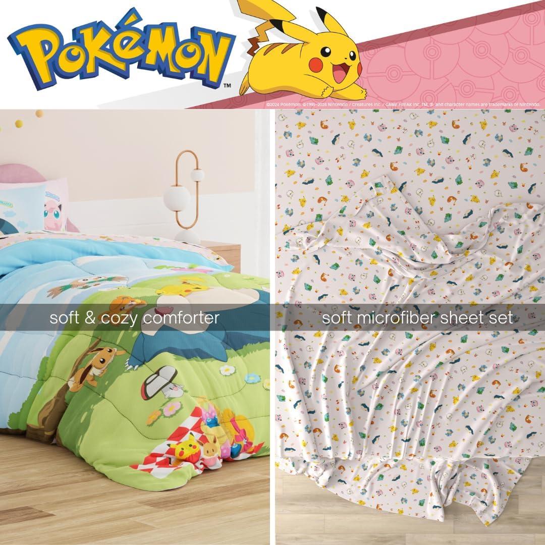 imageThomas amp Friends 4 Piece Toddler Bed Set Super Soft amp Cozy Reversible Microfiber Comforter and Sheets Officially Licensed Product by FrancoPokemon Snorlax