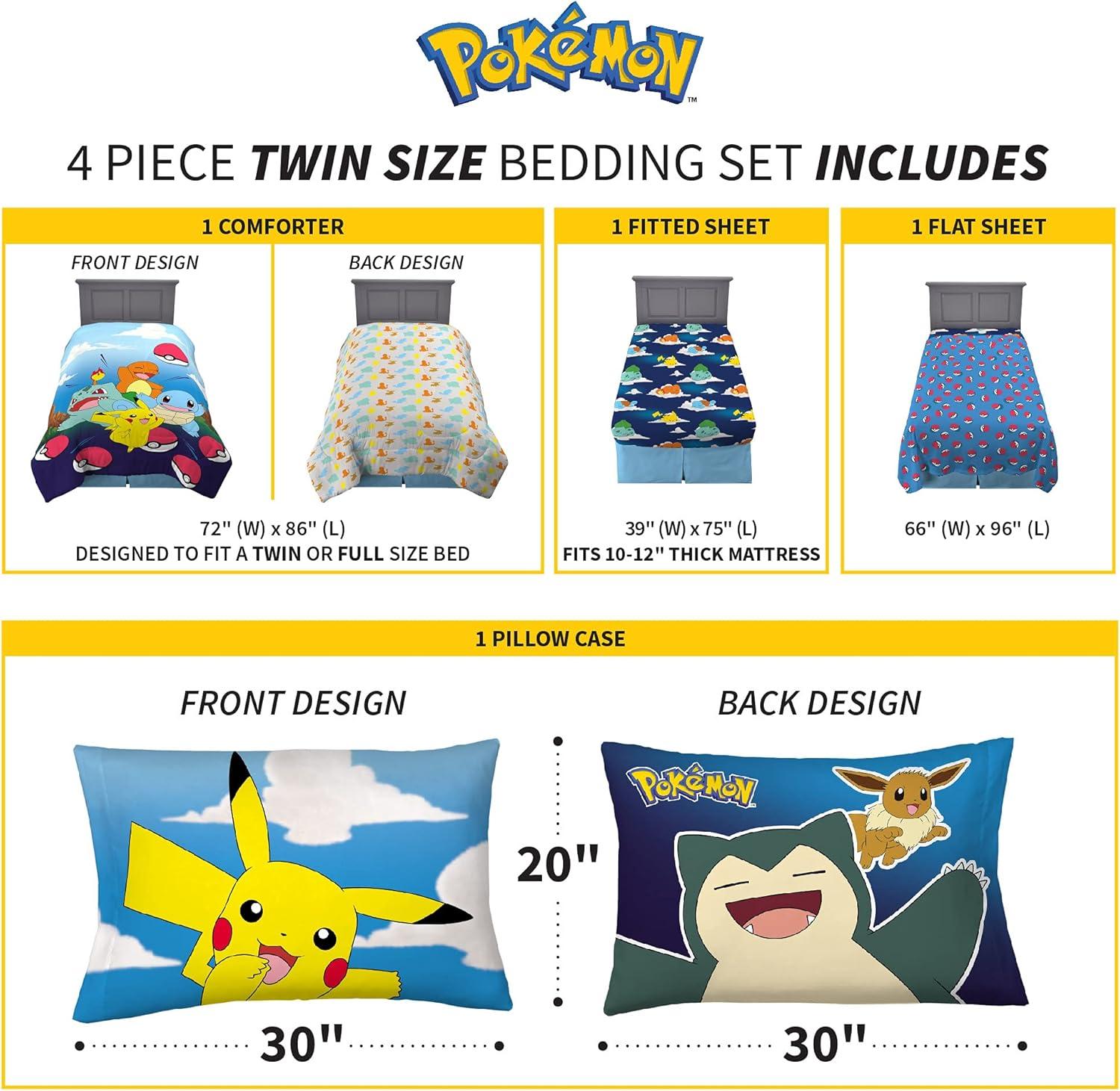 imageThomas amp Friends 4 Piece Toddler Bed Set Super Soft amp Cozy Reversible Microfiber Comforter and Sheets Officially Licensed Product by FrancoPokemon