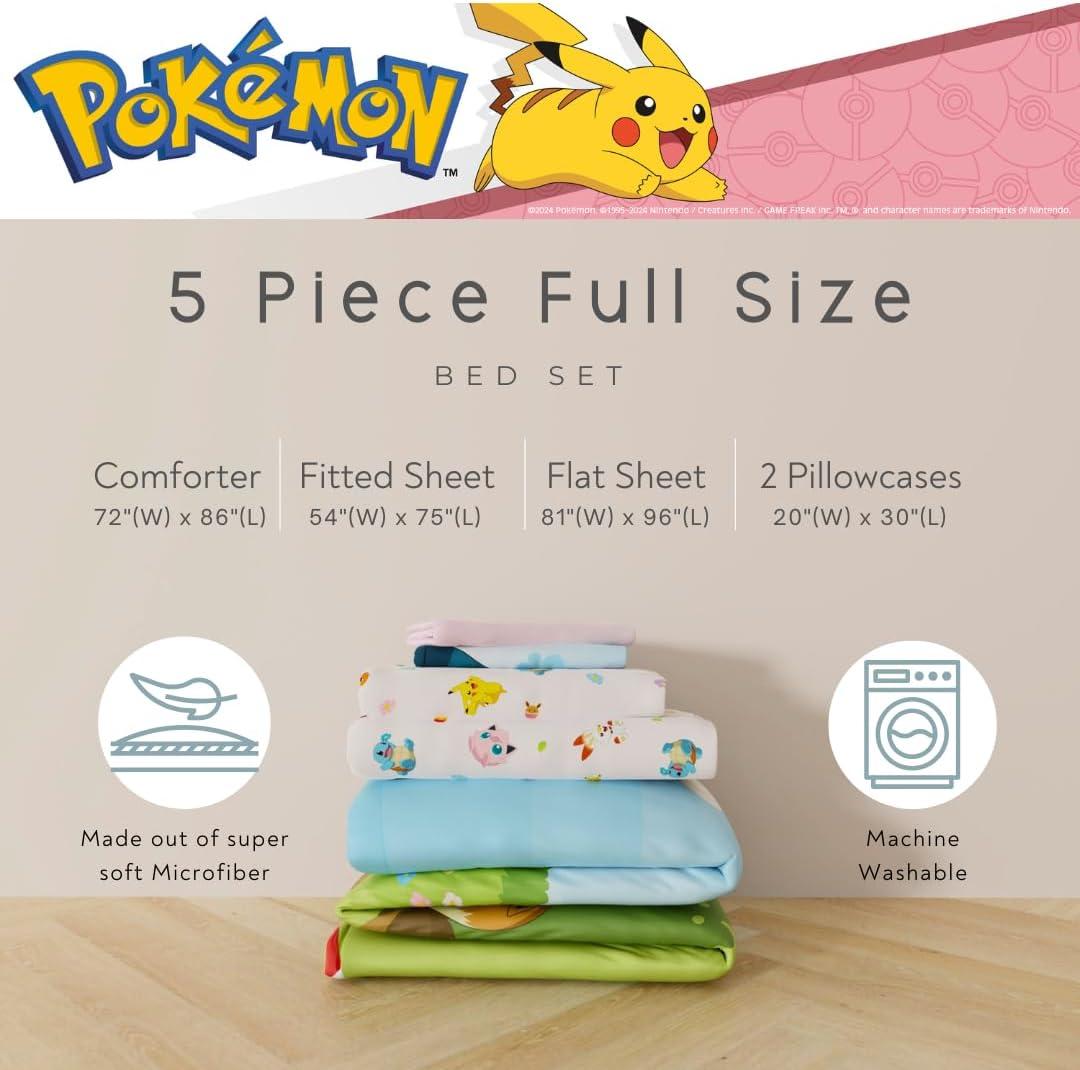 imageThomas amp Friends 4 Piece Toddler Bed Set Super Soft amp Cozy Reversible Microfiber Comforter and Sheets Officially Licensed Product by FrancoPokemon Snorlax