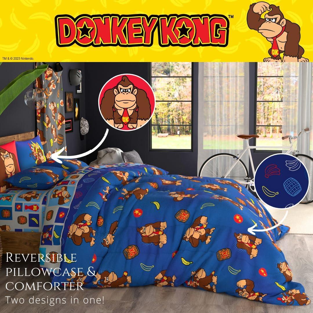 imageThomas amp Friends 4 Piece Toddler Bed Set Super Soft amp Cozy Reversible Microfiber Comforter and Sheets Officially Licensed Product by FrancoRed Donkey Kong