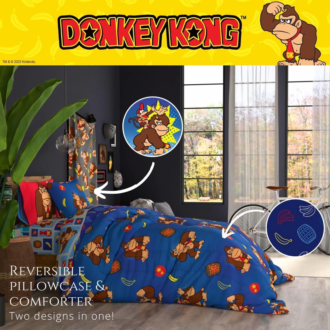imageThomas amp Friends 4 Piece Toddler Bed Set Super Soft amp Cozy Reversible Microfiber Comforter and Sheets Officially Licensed Product by FrancoRed Donkey Kong