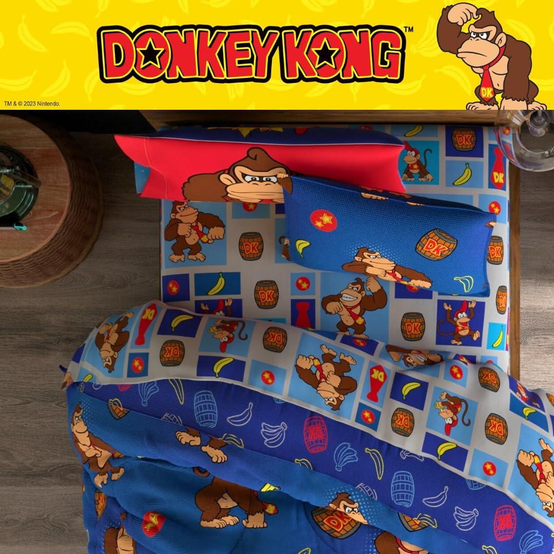 imageThomas amp Friends 4 Piece Toddler Bed Set Super Soft amp Cozy Reversible Microfiber Comforter and Sheets Officially Licensed Product by FrancoRed Donkey Kong