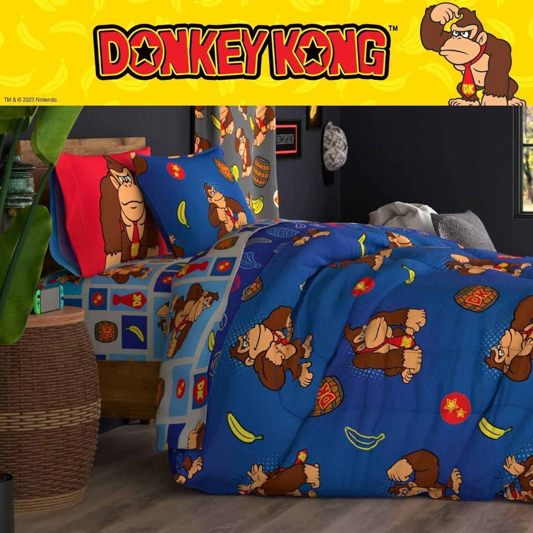 imageThomas amp Friends 4 Piece Toddler Bed Set Super Soft amp Cozy Reversible Microfiber Comforter and Sheets Officially Licensed Product by FrancoRed Donkey Kong