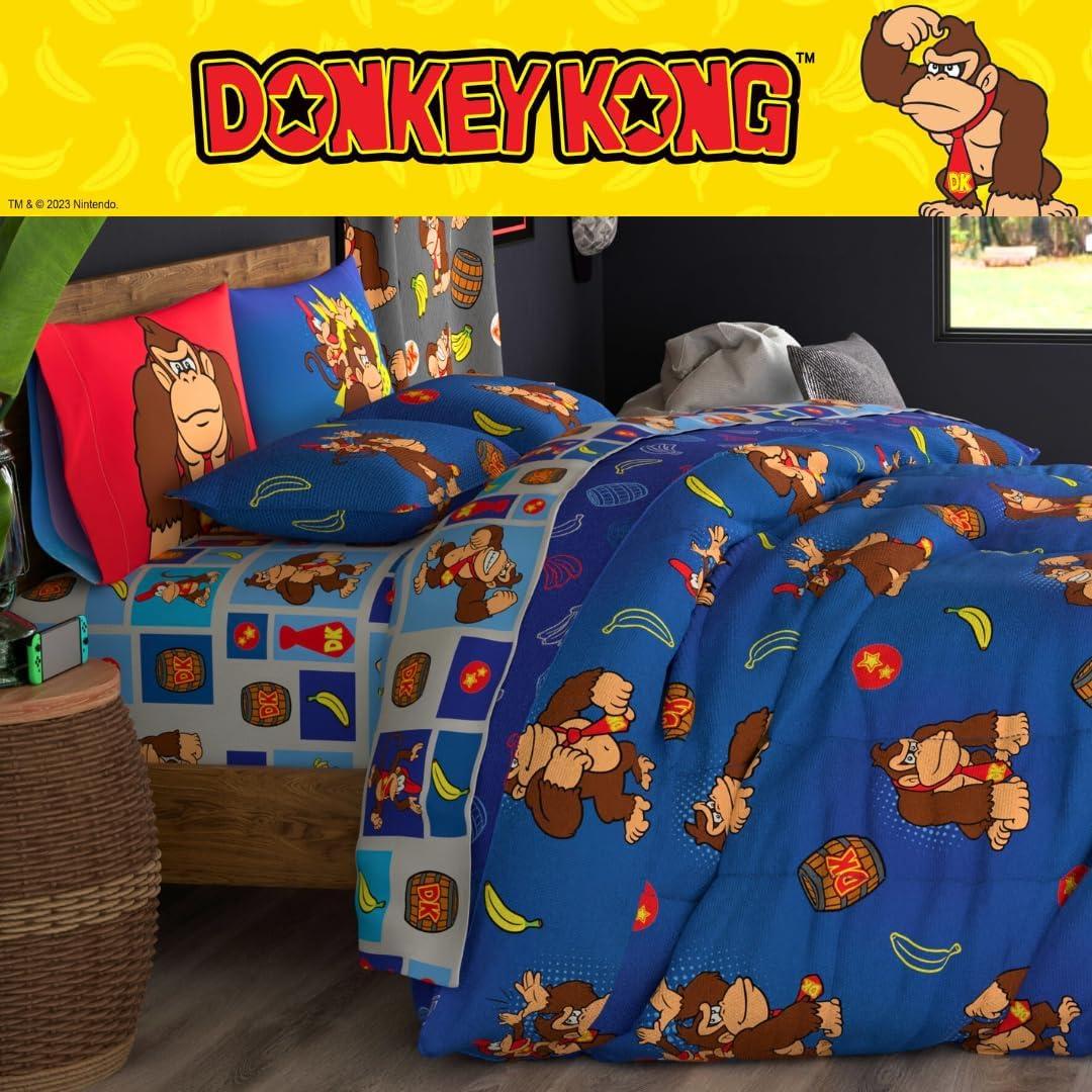 imageThomas amp Friends 4 Piece Toddler Bed Set Super Soft amp Cozy Reversible Microfiber Comforter and Sheets Officially Licensed Product by FrancoRed Donkey Kong