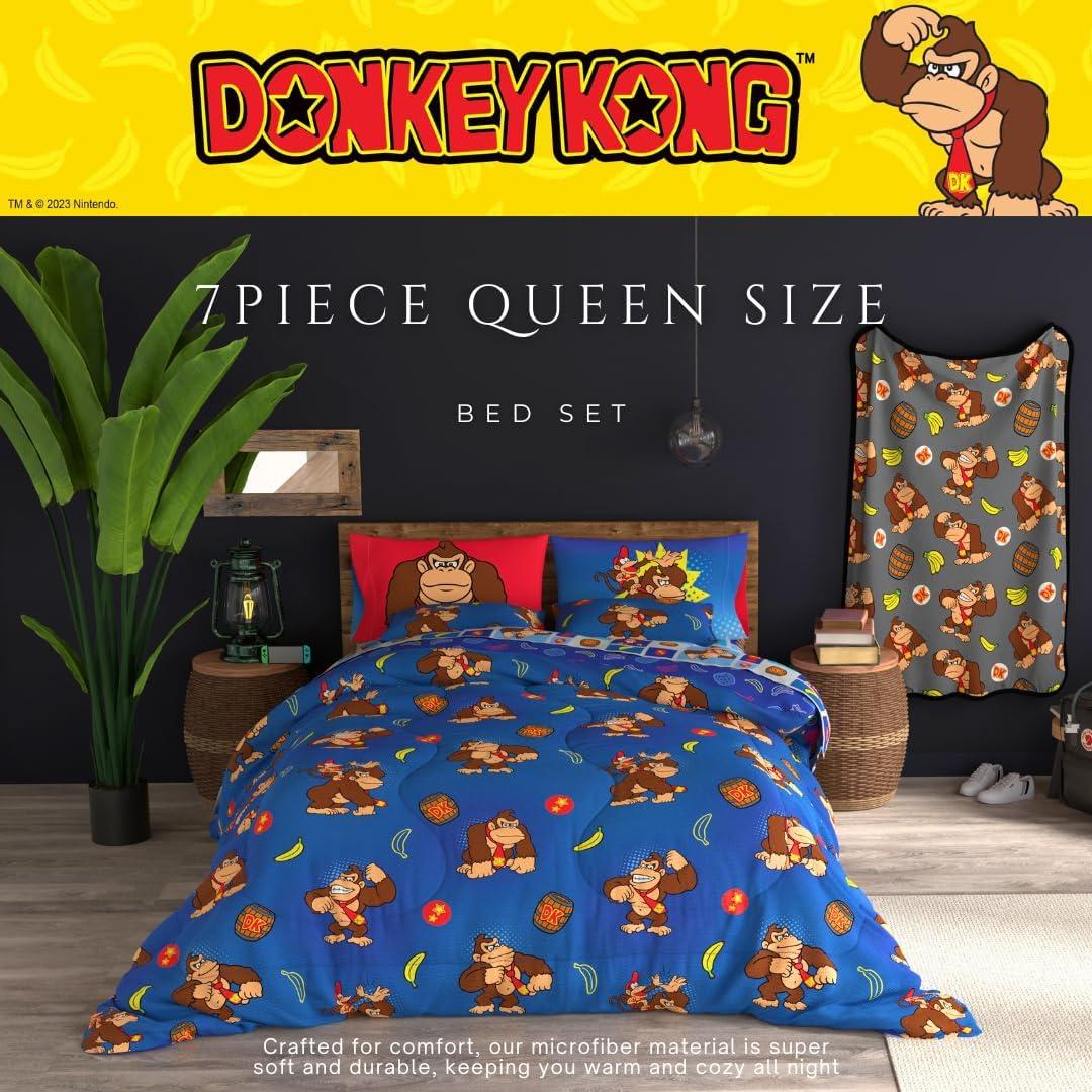 imageThomas amp Friends 4 Piece Toddler Bed Set Super Soft amp Cozy Reversible Microfiber Comforter and Sheets Officially Licensed Product by FrancoRed Donkey Kong