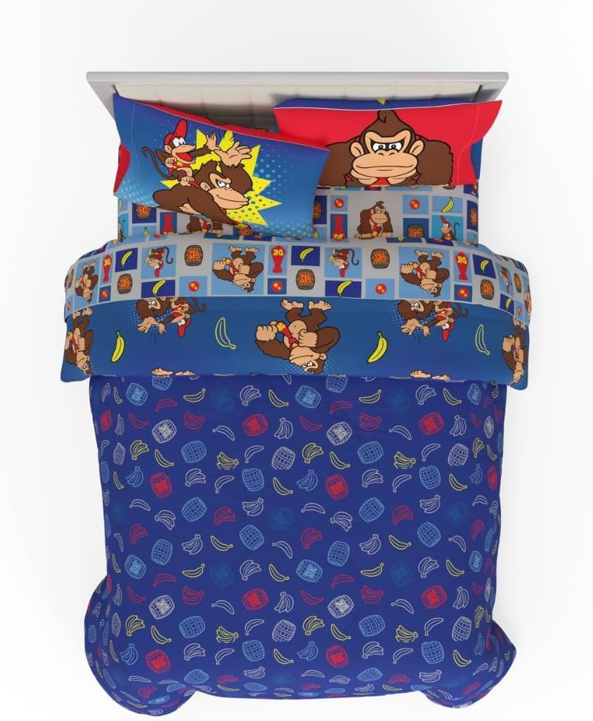 imageThomas amp Friends 4 Piece Toddler Bed Set Super Soft amp Cozy Reversible Microfiber Comforter and Sheets Officially Licensed Product by FrancoRed Donkey Kong