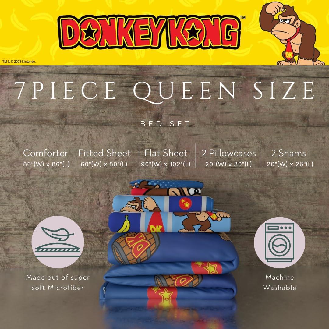 imageThomas amp Friends 4 Piece Toddler Bed Set Super Soft amp Cozy Reversible Microfiber Comforter and Sheets Officially Licensed Product by FrancoRed Donkey Kong
