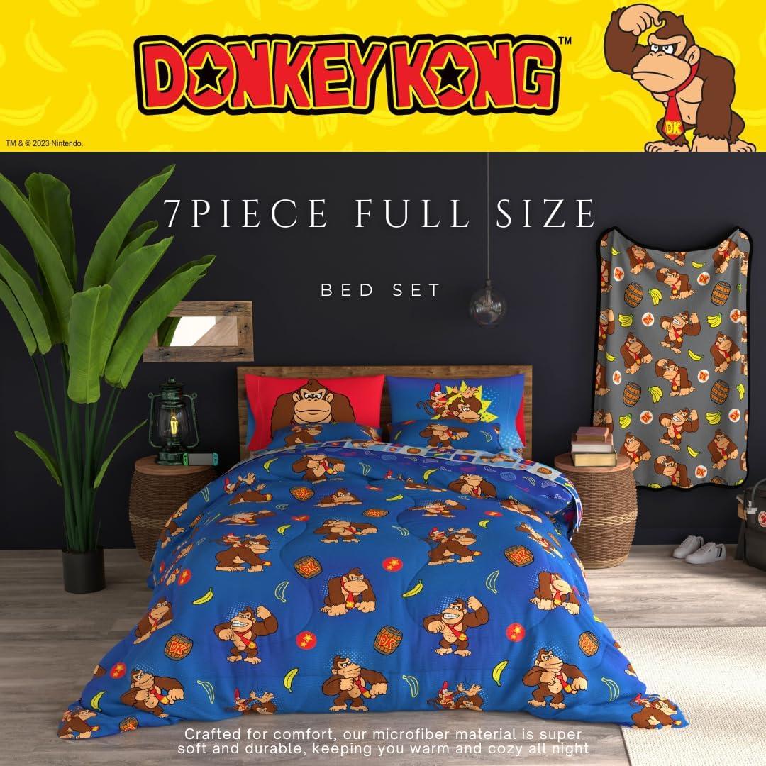 imageThomas amp Friends 4 Piece Toddler Bed Set Super Soft amp Cozy Reversible Microfiber Comforter and Sheets Officially Licensed Product by FrancoRed Donkey Kong