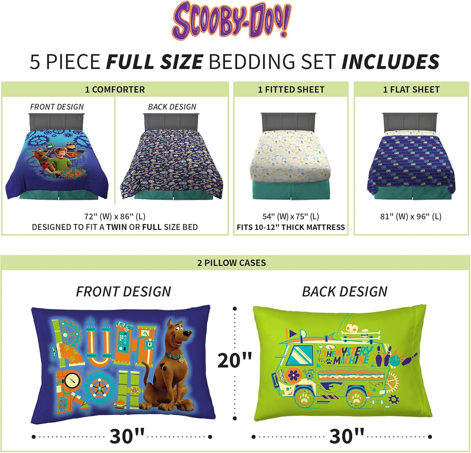 imageThomas amp Friends 4 Piece Toddler Bed Set Super Soft amp Cozy Reversible Microfiber Comforter and Sheets Officially Licensed Product by FrancoScooby Doo