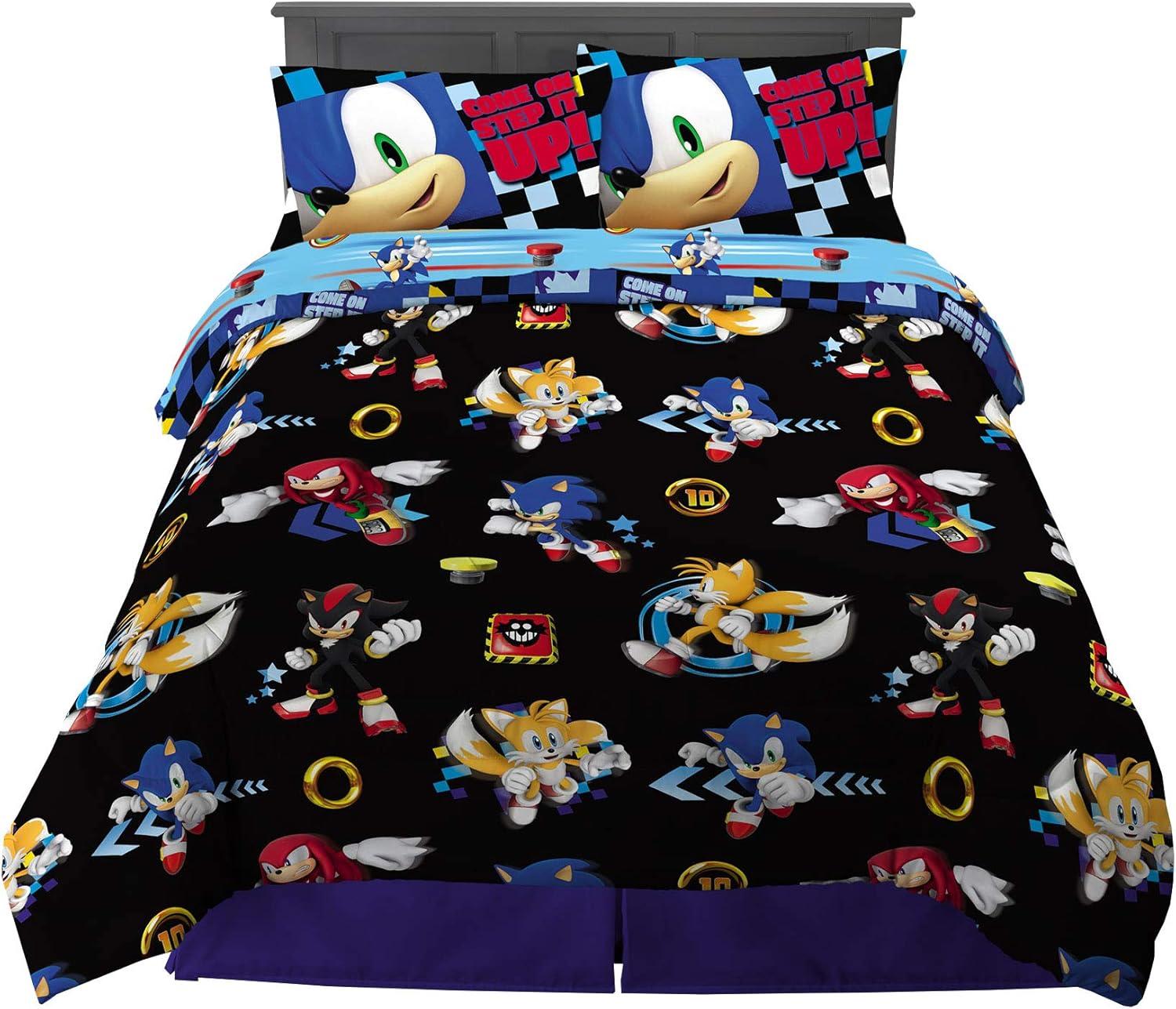 imageThomas amp Friends 4 Piece Toddler Bed Set Super Soft amp Cozy Reversible Microfiber Comforter and Sheets Officially Licensed Product by FrancoSonic the Hedgehog