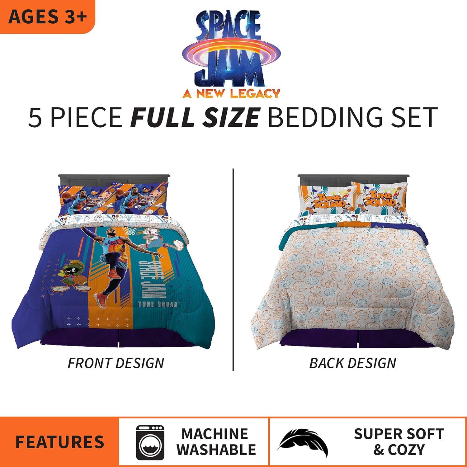 imageThomas amp Friends 4 Piece Toddler Bed Set Super Soft amp Cozy Reversible Microfiber Comforter and Sheets Officially Licensed Product by FrancoSpace Jam 2 a New Legacy