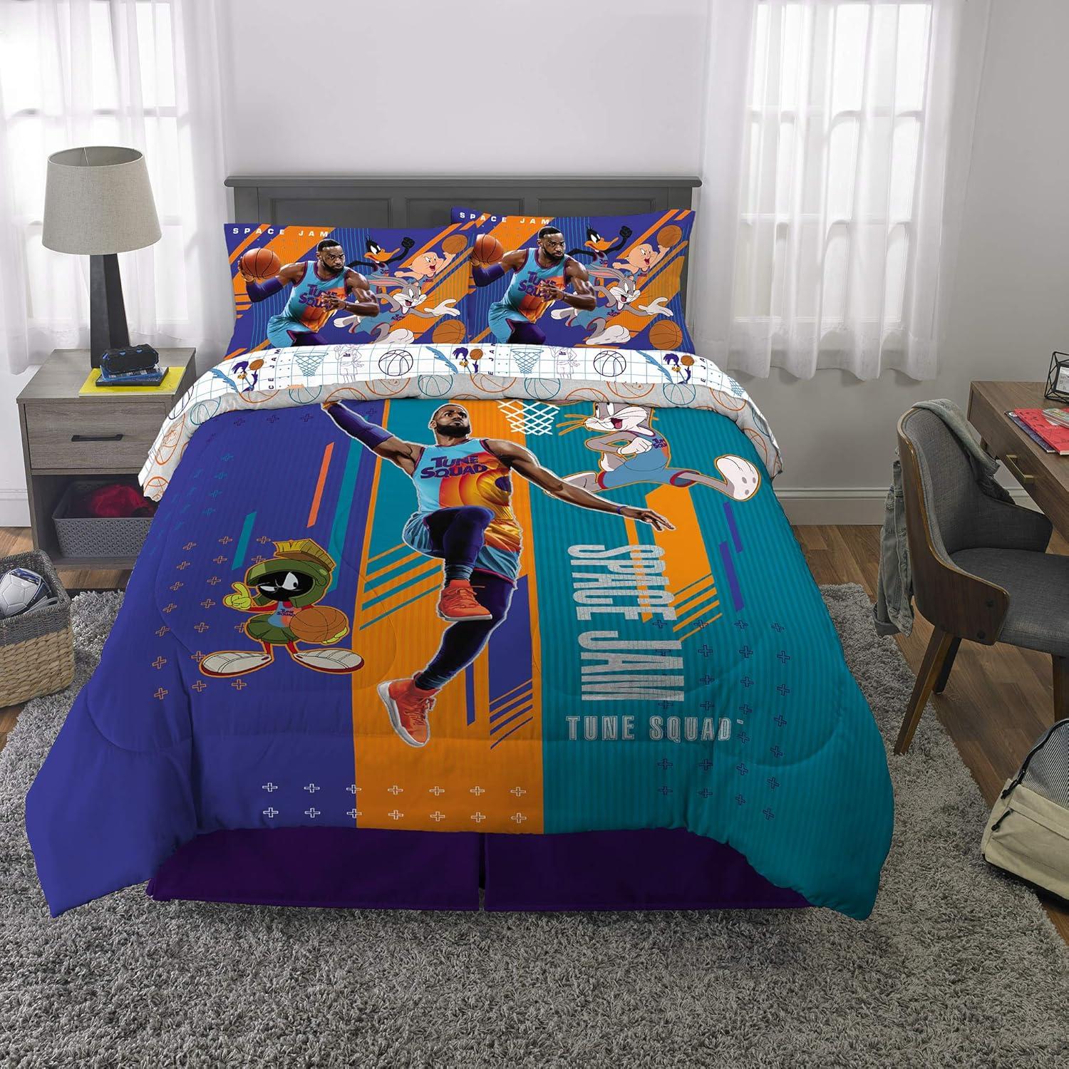 imageThomas amp Friends 4 Piece Toddler Bed Set Super Soft amp Cozy Reversible Microfiber Comforter and Sheets Officially Licensed Product by FrancoSpace Jam 2 a New Legacy