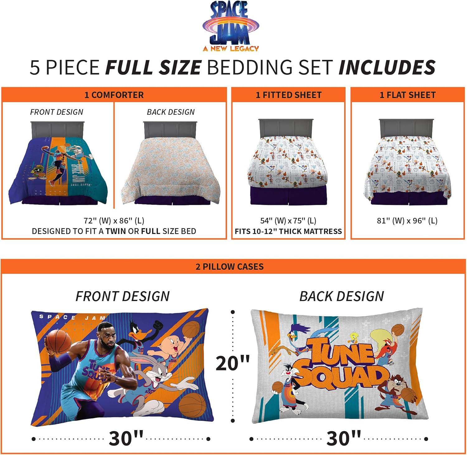 imageThomas amp Friends 4 Piece Toddler Bed Set Super Soft amp Cozy Reversible Microfiber Comforter and Sheets Officially Licensed Product by FrancoSpace Jam 2 a New Legacy
