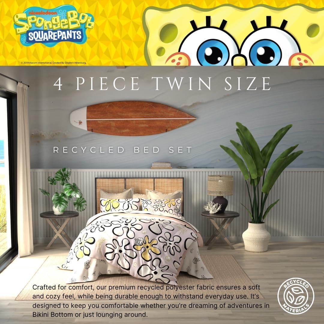 imageThomas amp Friends 4 Piece Toddler Bed Set Super Soft amp Cozy Reversible Microfiber Comforter and Sheets Officially Licensed Product by FrancoSpongebob Squarepants