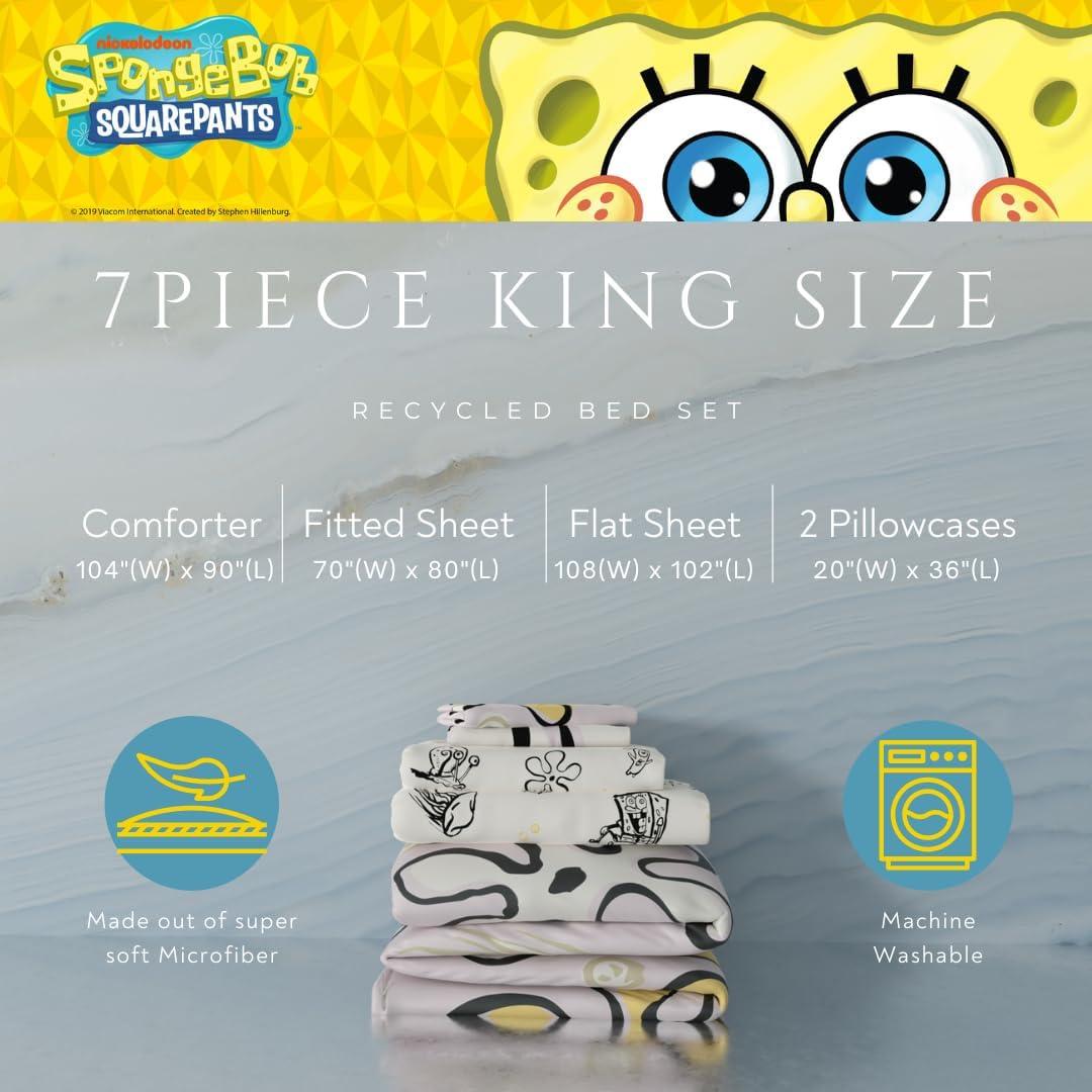 imageThomas amp Friends 4 Piece Toddler Bed Set Super Soft amp Cozy Reversible Microfiber Comforter and Sheets Officially Licensed Product by FrancoSpongebob Squarepants