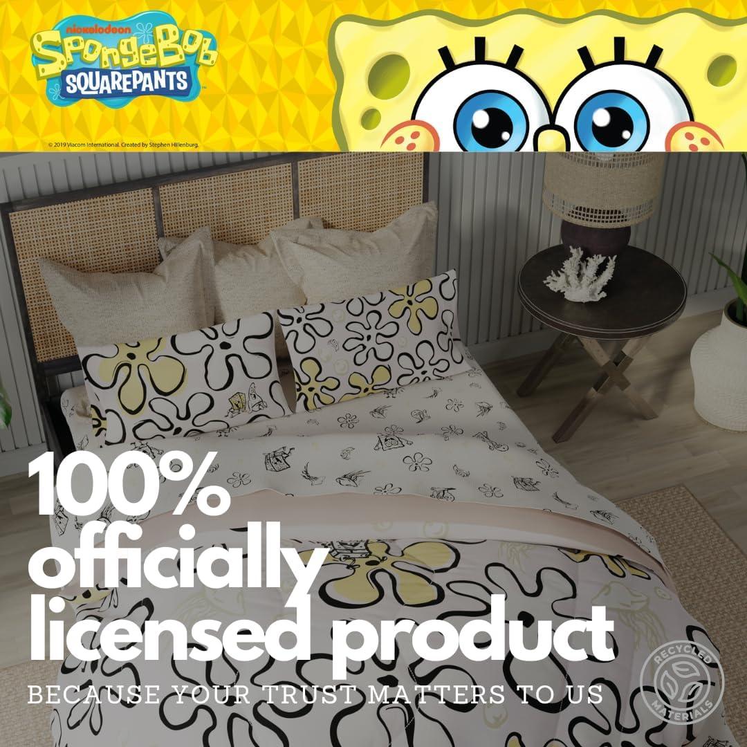 imageThomas amp Friends 4 Piece Toddler Bed Set Super Soft amp Cozy Reversible Microfiber Comforter and Sheets Officially Licensed Product by FrancoSpongebob Squarepants