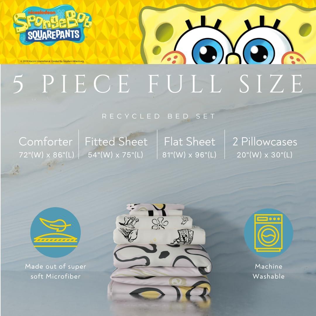 imageThomas amp Friends 4 Piece Toddler Bed Set Super Soft amp Cozy Reversible Microfiber Comforter and Sheets Officially Licensed Product by FrancoSpongebob Squarepants