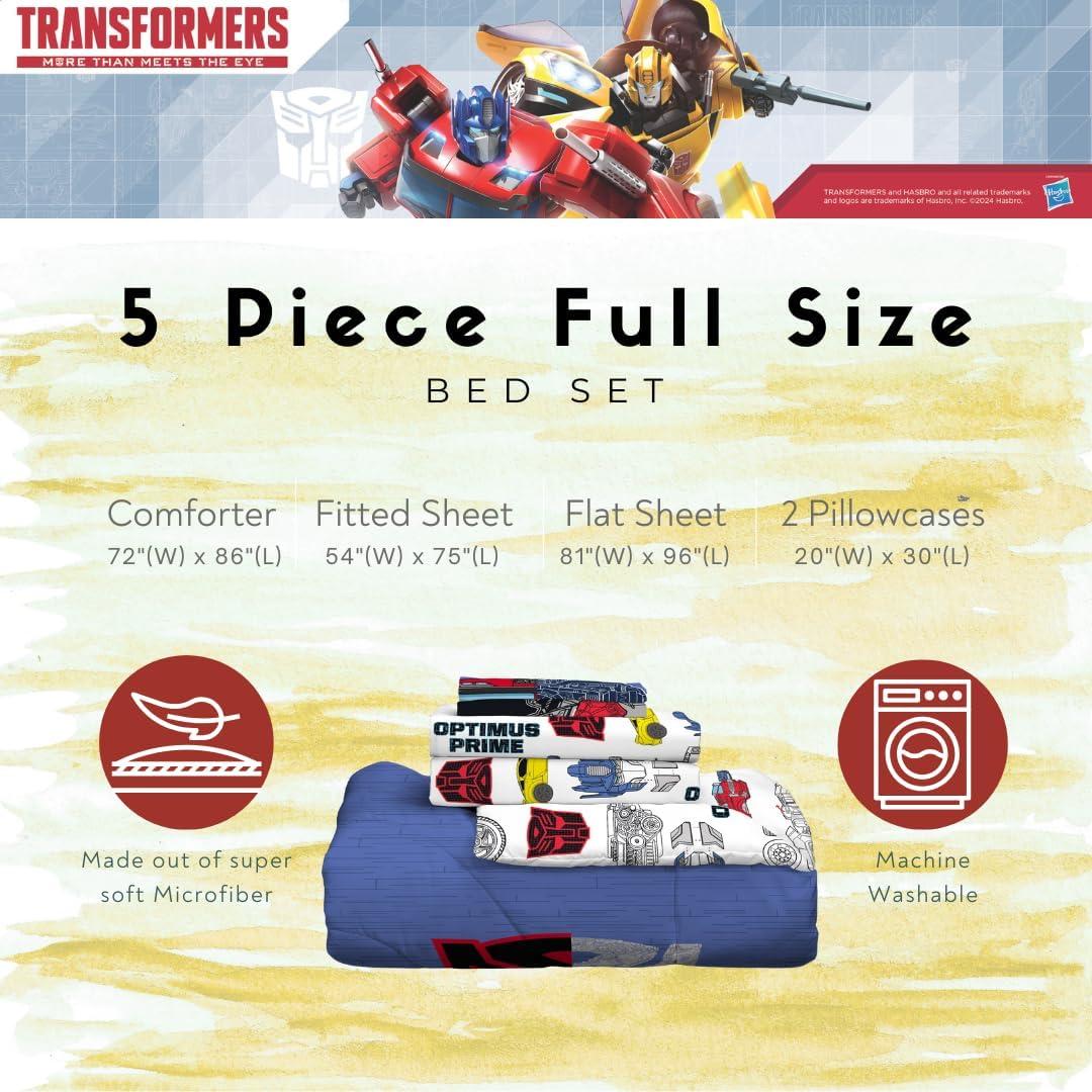 imageThomas amp Friends 4 Piece Toddler Bed Set Super Soft amp Cozy Reversible Microfiber Comforter and Sheets Officially Licensed Product by FrancoTransformers Universe Battle
