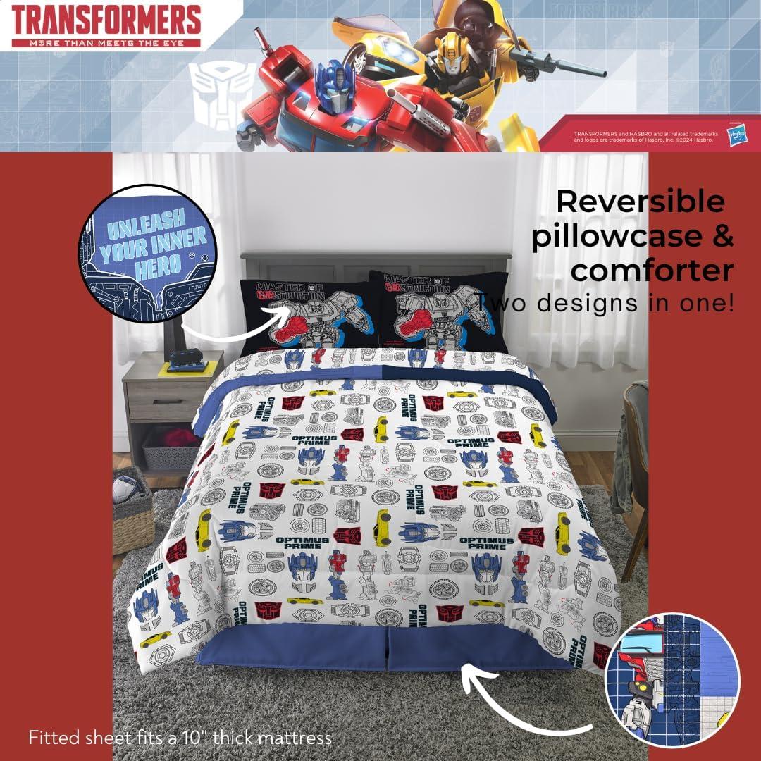 imageThomas amp Friends 4 Piece Toddler Bed Set Super Soft amp Cozy Reversible Microfiber Comforter and Sheets Officially Licensed Product by FrancoTransformers Universe Battle