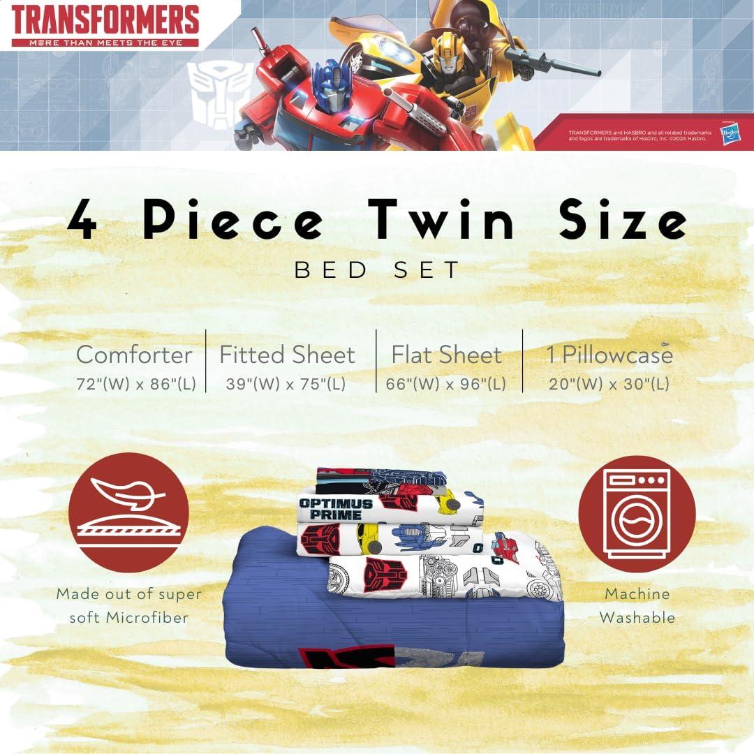 imageThomas amp Friends 4 Piece Toddler Bed Set Super Soft amp Cozy Reversible Microfiber Comforter and Sheets Officially Licensed Product by FrancoTransformers Universe Battle