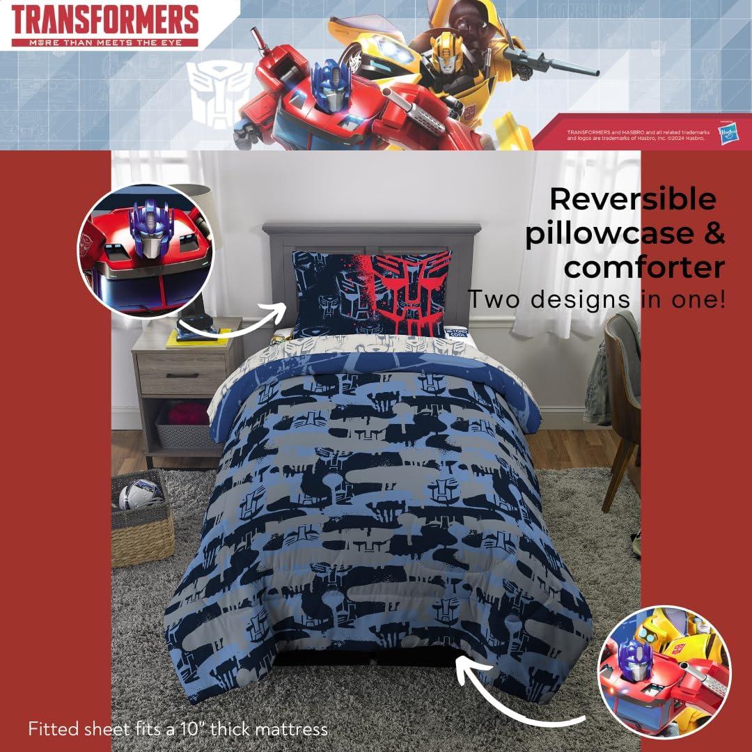 imageThomas amp Friends 4 Piece Toddler Bed Set Super Soft amp Cozy Reversible Microfiber Comforter and Sheets Officially Licensed Product by FrancoTransformers Robot Moves