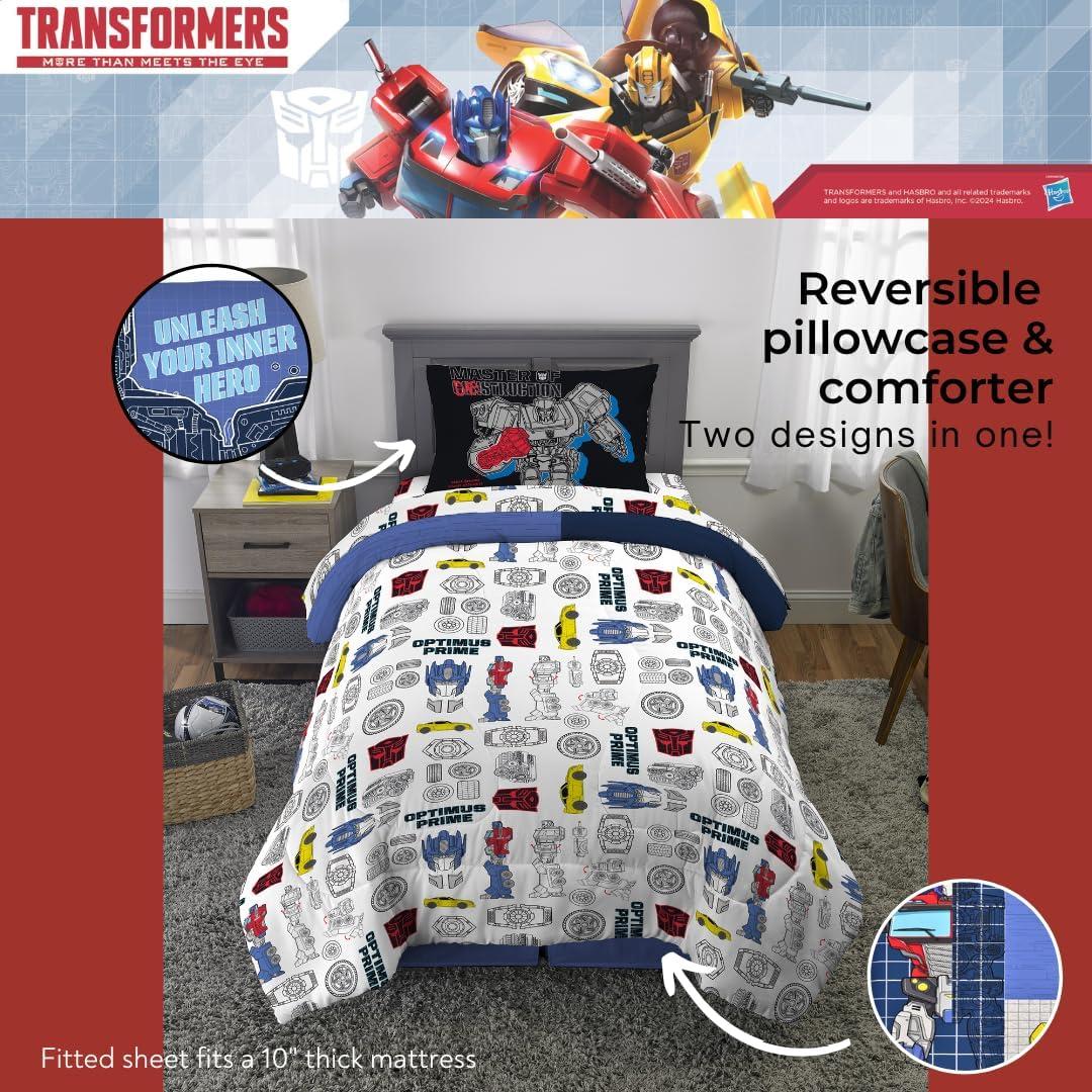 imageThomas amp Friends 4 Piece Toddler Bed Set Super Soft amp Cozy Reversible Microfiber Comforter and Sheets Officially Licensed Product by FrancoTransformers Universe Battle
