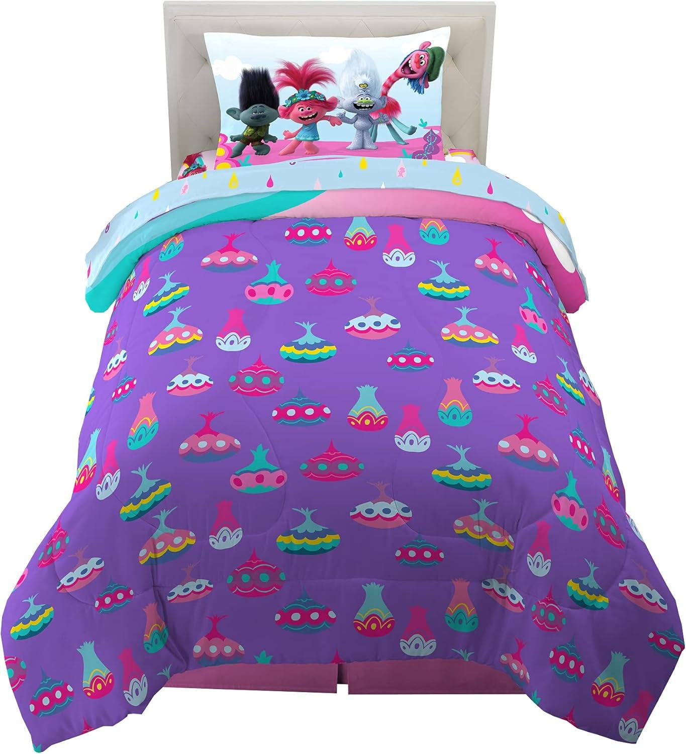 imageThomas amp Friends 4 Piece Toddler Bed Set Super Soft amp Cozy Reversible Microfiber Comforter and Sheets Officially Licensed Product by FrancoTrolls World Tour