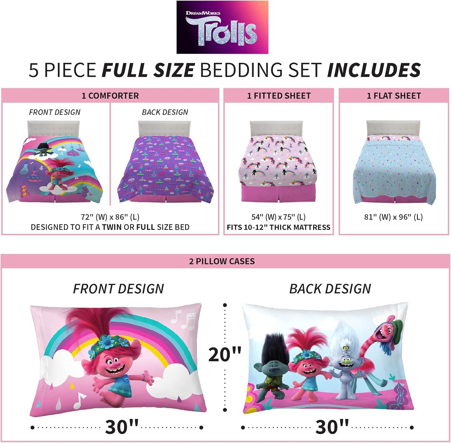 imageThomas amp Friends 4 Piece Toddler Bed Set Super Soft amp Cozy Reversible Microfiber Comforter and Sheets Officially Licensed Product by FrancoTrolls World Tour