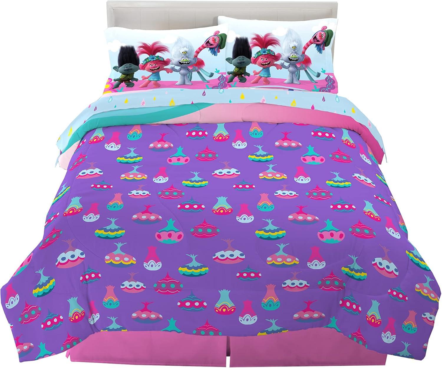 imageThomas amp Friends 4 Piece Toddler Bed Set Super Soft amp Cozy Reversible Microfiber Comforter and Sheets Officially Licensed Product by FrancoTrolls World Tour