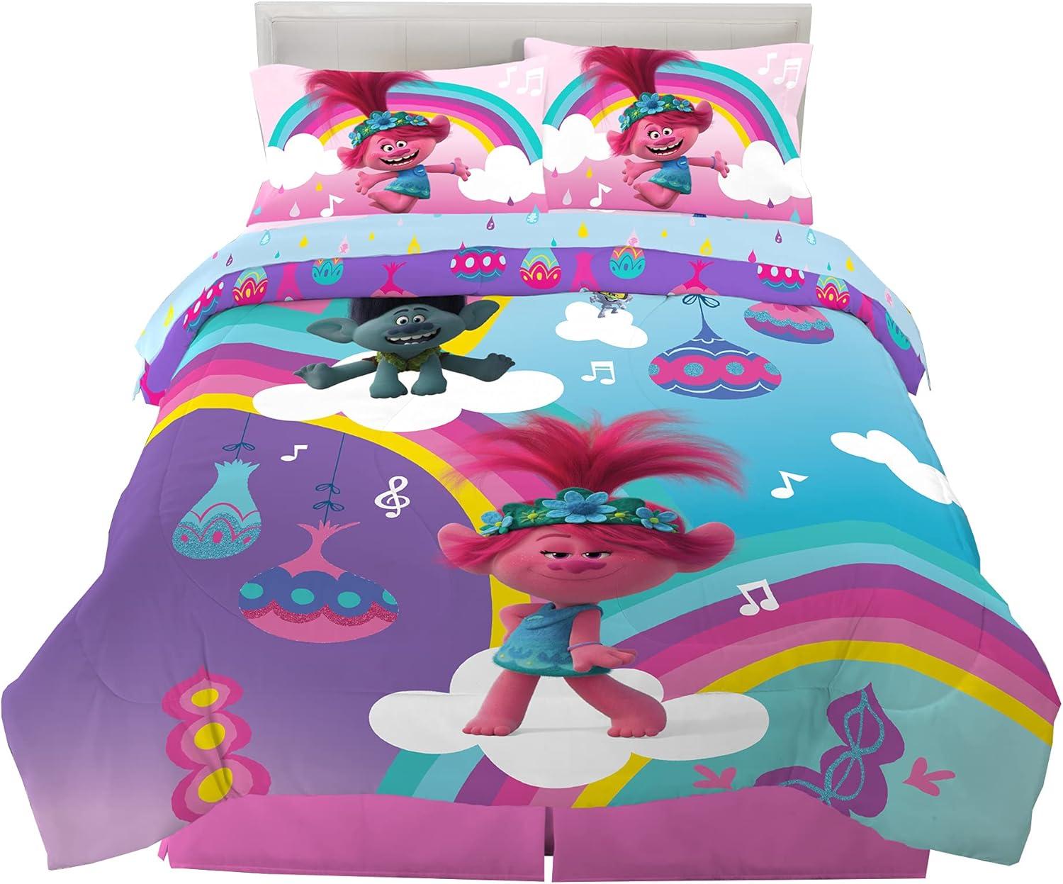 imageThomas amp Friends 4 Piece Toddler Bed Set Super Soft amp Cozy Reversible Microfiber Comforter and Sheets Officially Licensed Product by FrancoTrolls World Tour